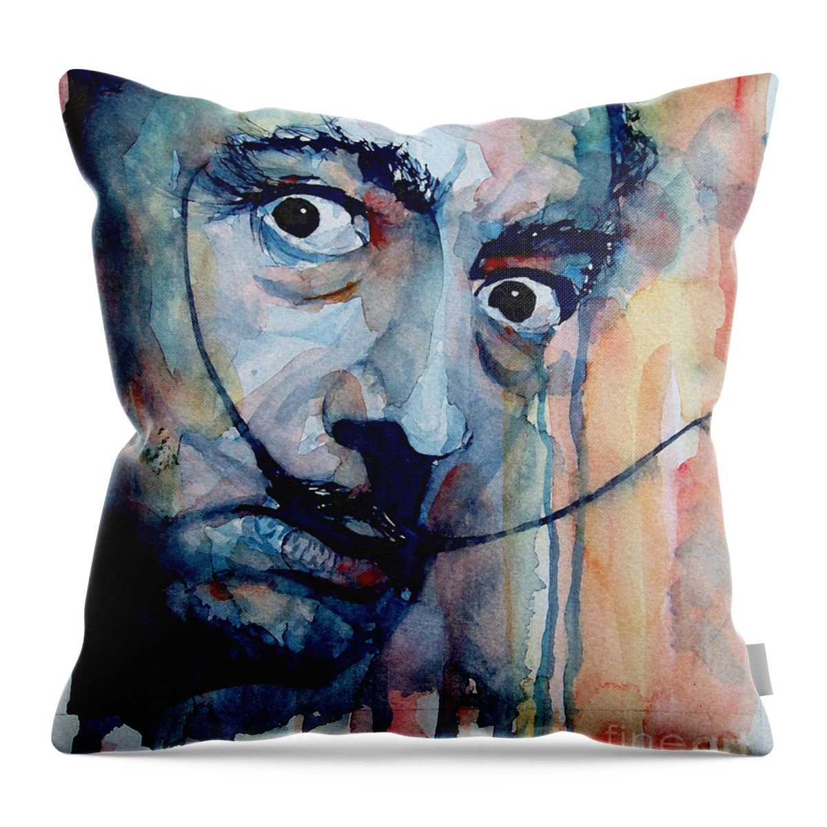 Salvador Dali Throw Pillow featuring the painting Dali by Paul Lovering