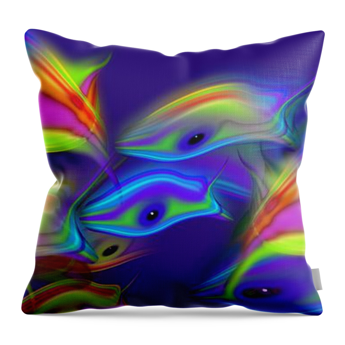 Fish Throw Pillow featuring the photograph Deep Blue Marine Life #1 by Charles Stuart