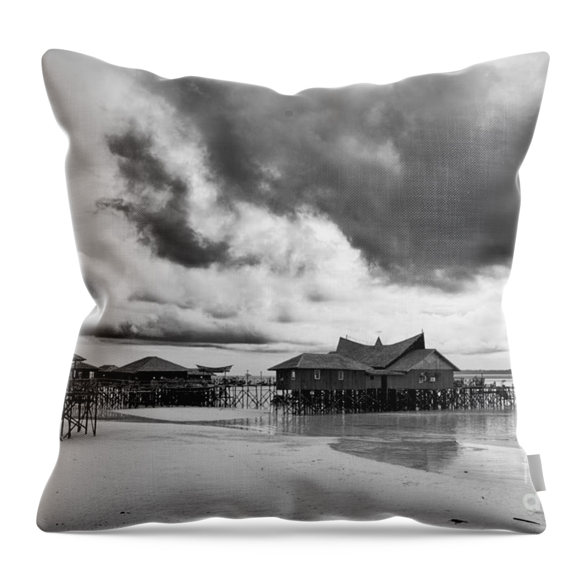 Beach Throw Pillow featuring the photograph Derawan Island #1 by Charuhas Images
