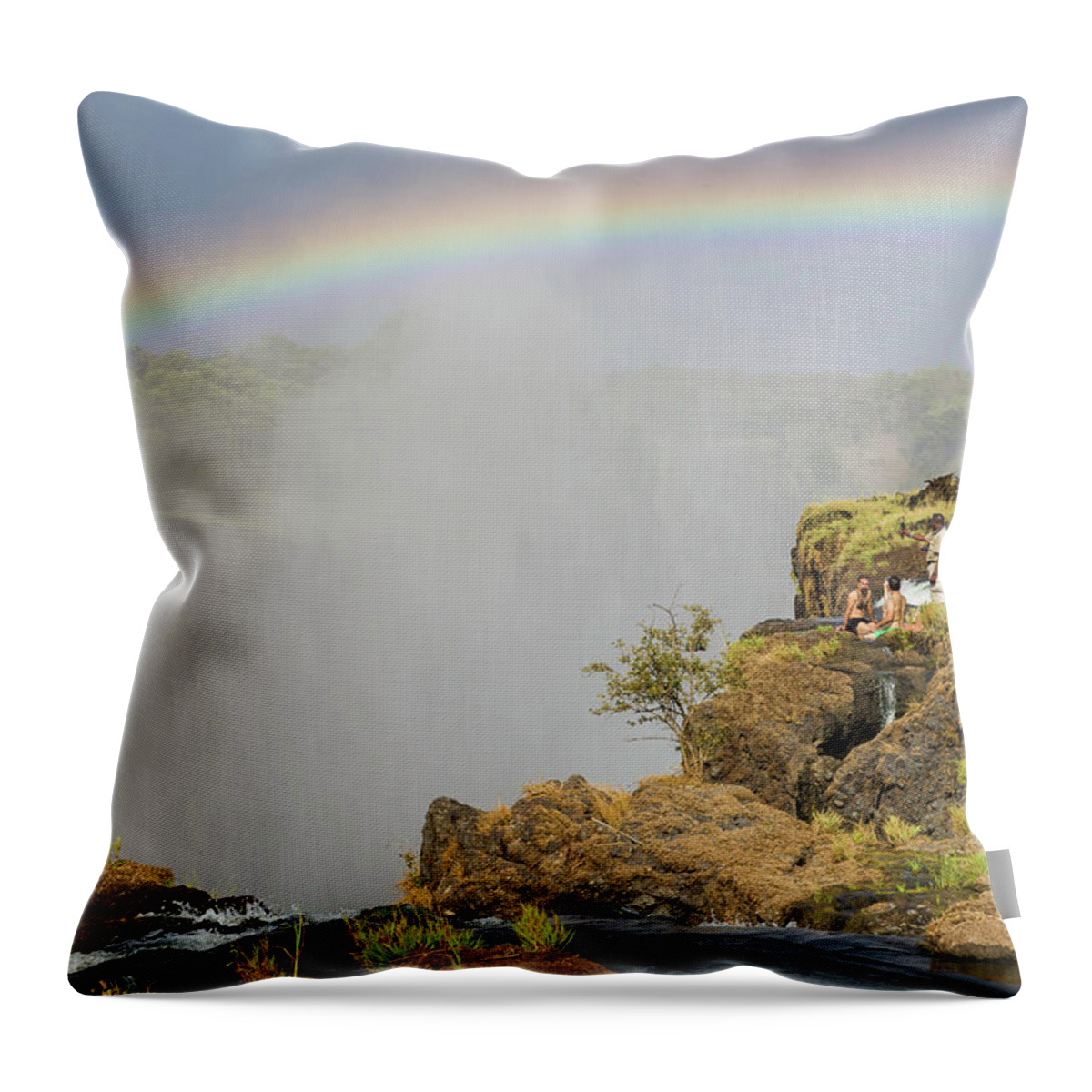 Victoria Falls Throw Pillow featuring the photograph Devil's Pool #1 by Fran Gallogly