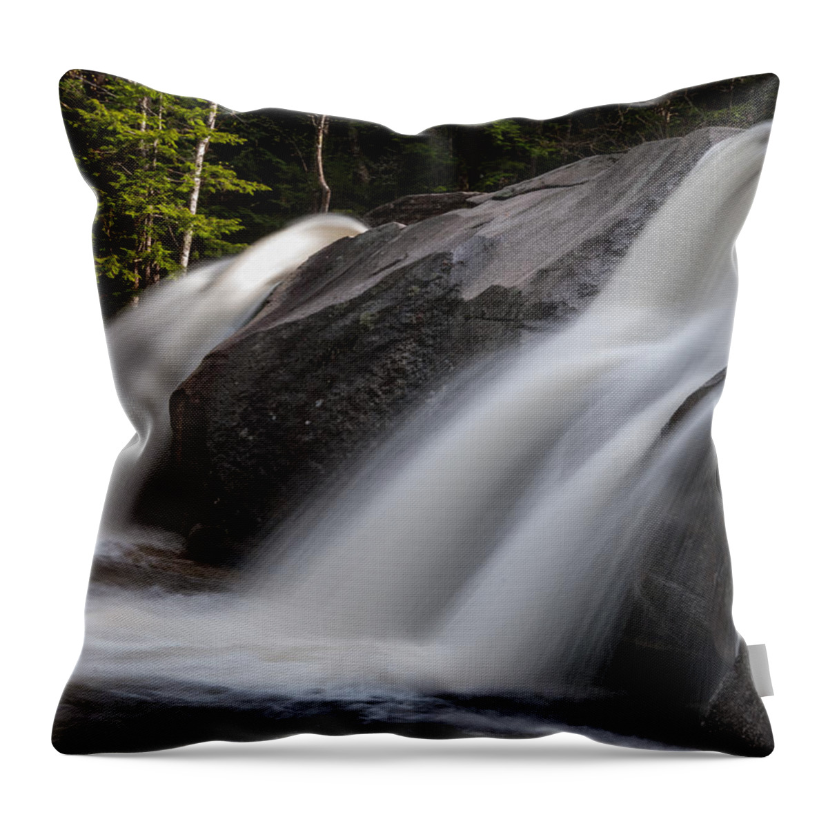 New England Throw Pillow featuring the photograph Diana's Baths Waterfalls in Bartlett, New Hampshire #1 by Brenda Jacobs