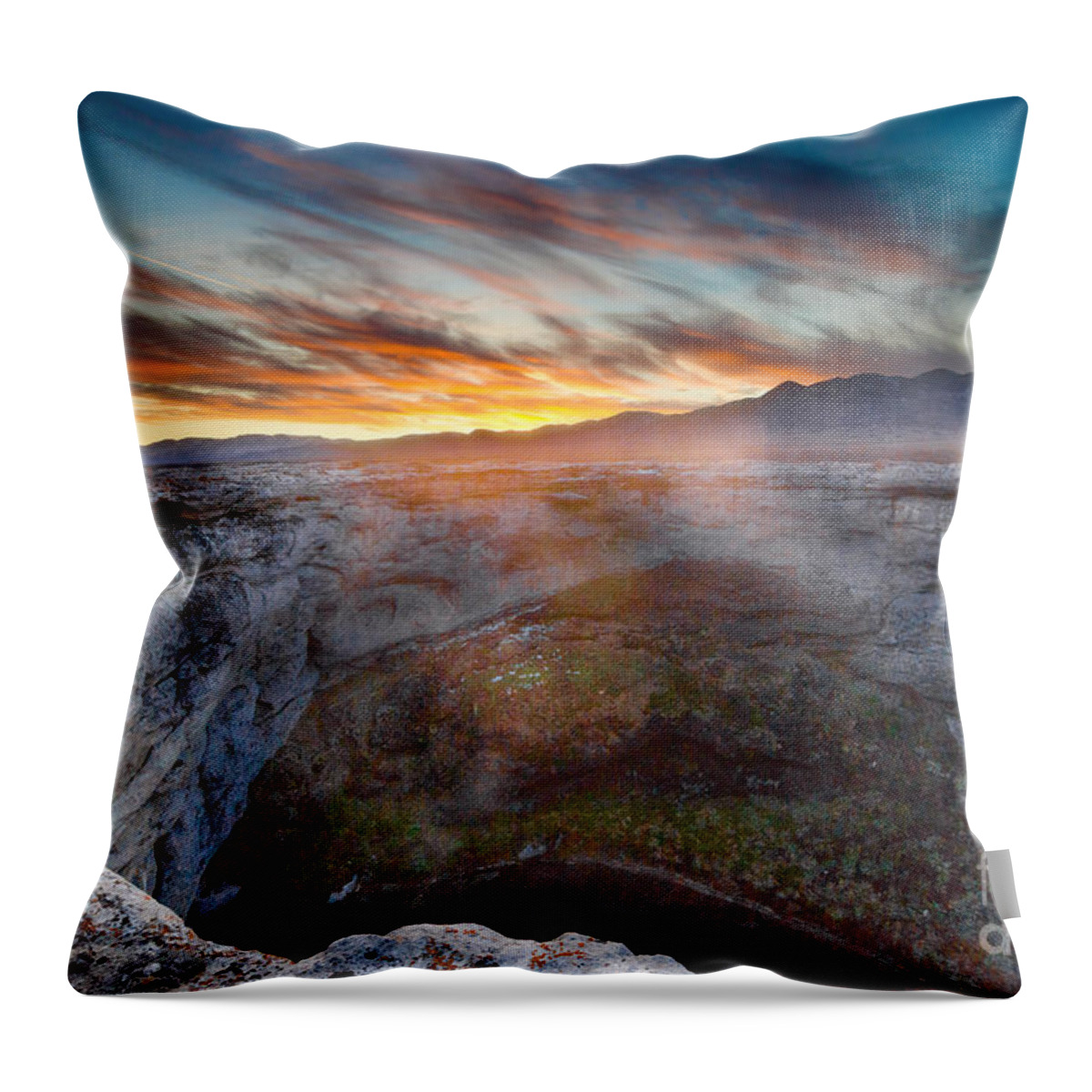 Nevada Throw Pillow featuring the photograph Diana's Punchbowl #1 by Dianne Phelps