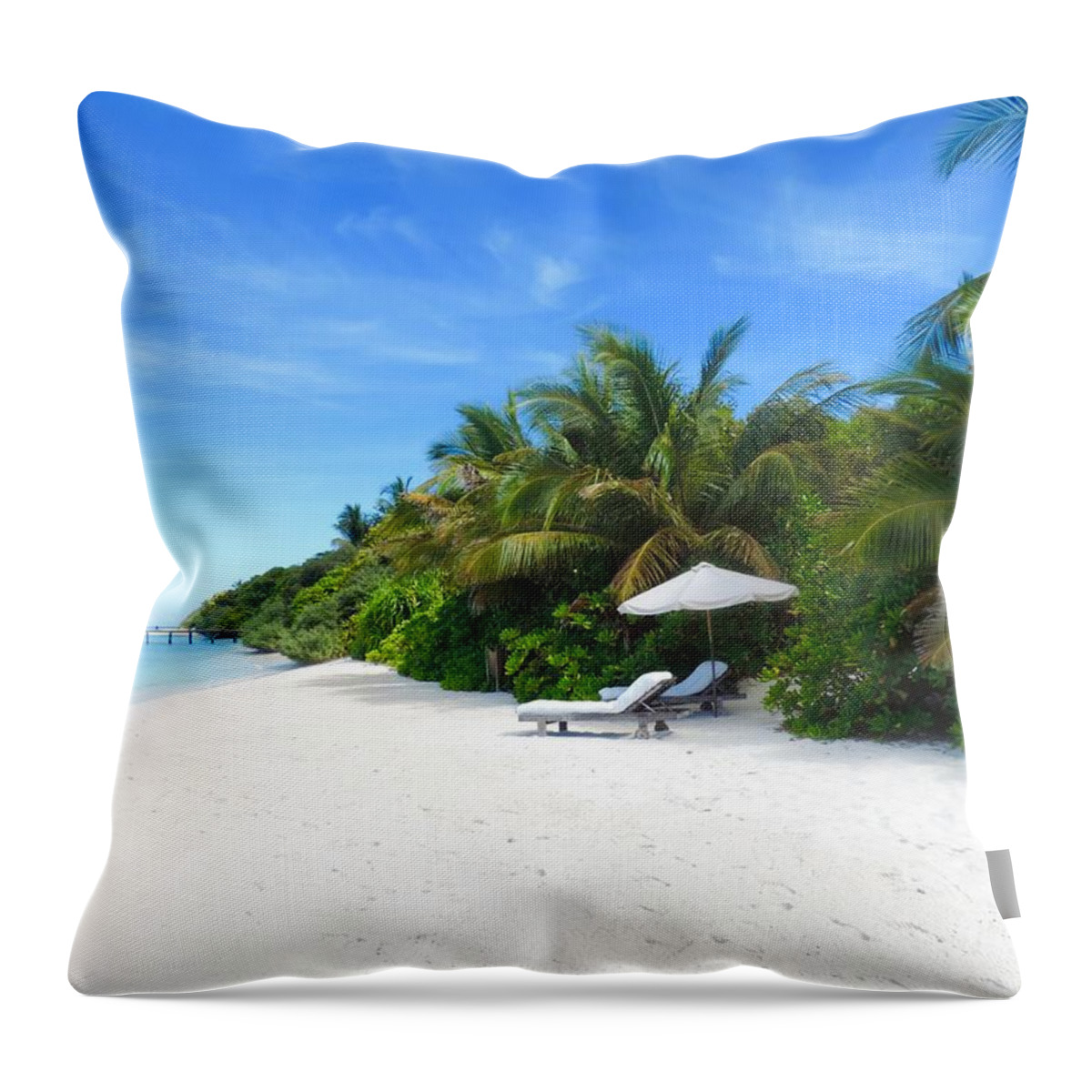 Maldives Throw Pillow featuring the photograph Dream Island #1 by Tiffany Marchbanks