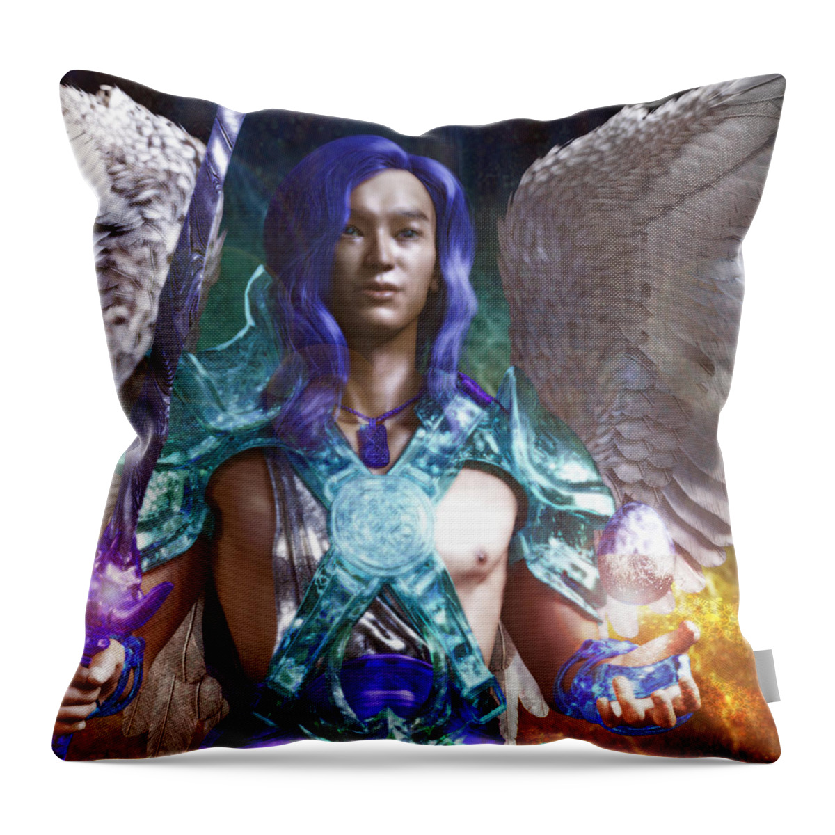 Easter Throw Pillow featuring the digital art Easter Vision #1 by Suzanne Silvir