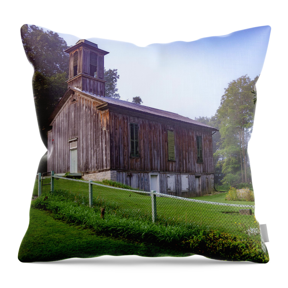 Egg Hill Throw Pillow featuring the photograph Egg Hill Church #1 by R Thomas Berner