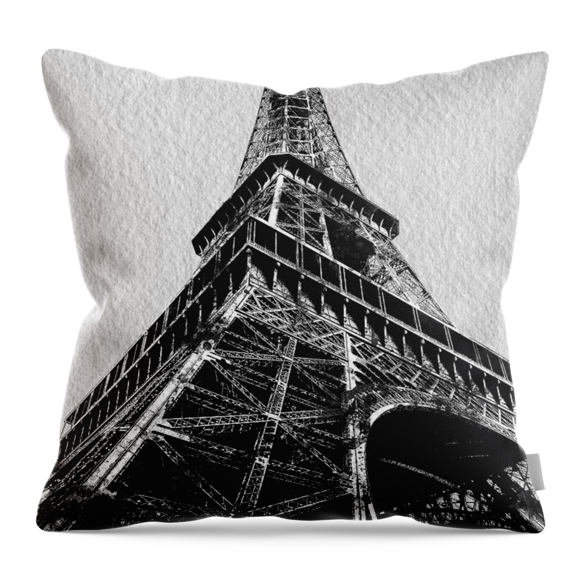 Eiffel Tower Throw Pillow featuring the digital art Eiffel Tower #1 by Marlene Watson