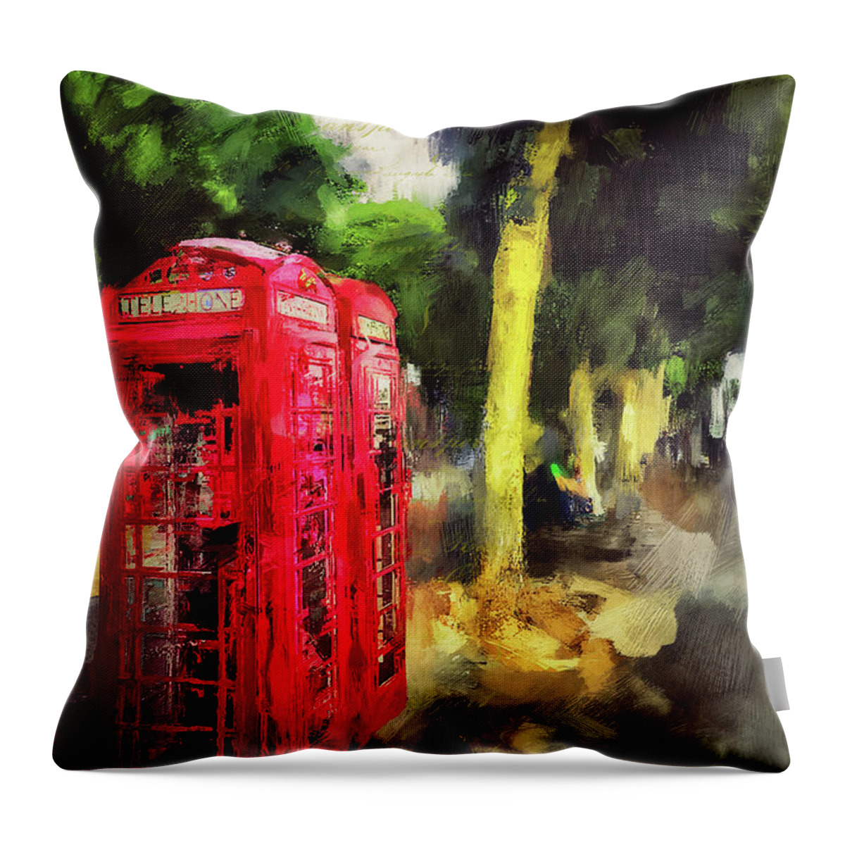 London Throw Pillow featuring the digital art Embankment #1 by Nicky Jameson