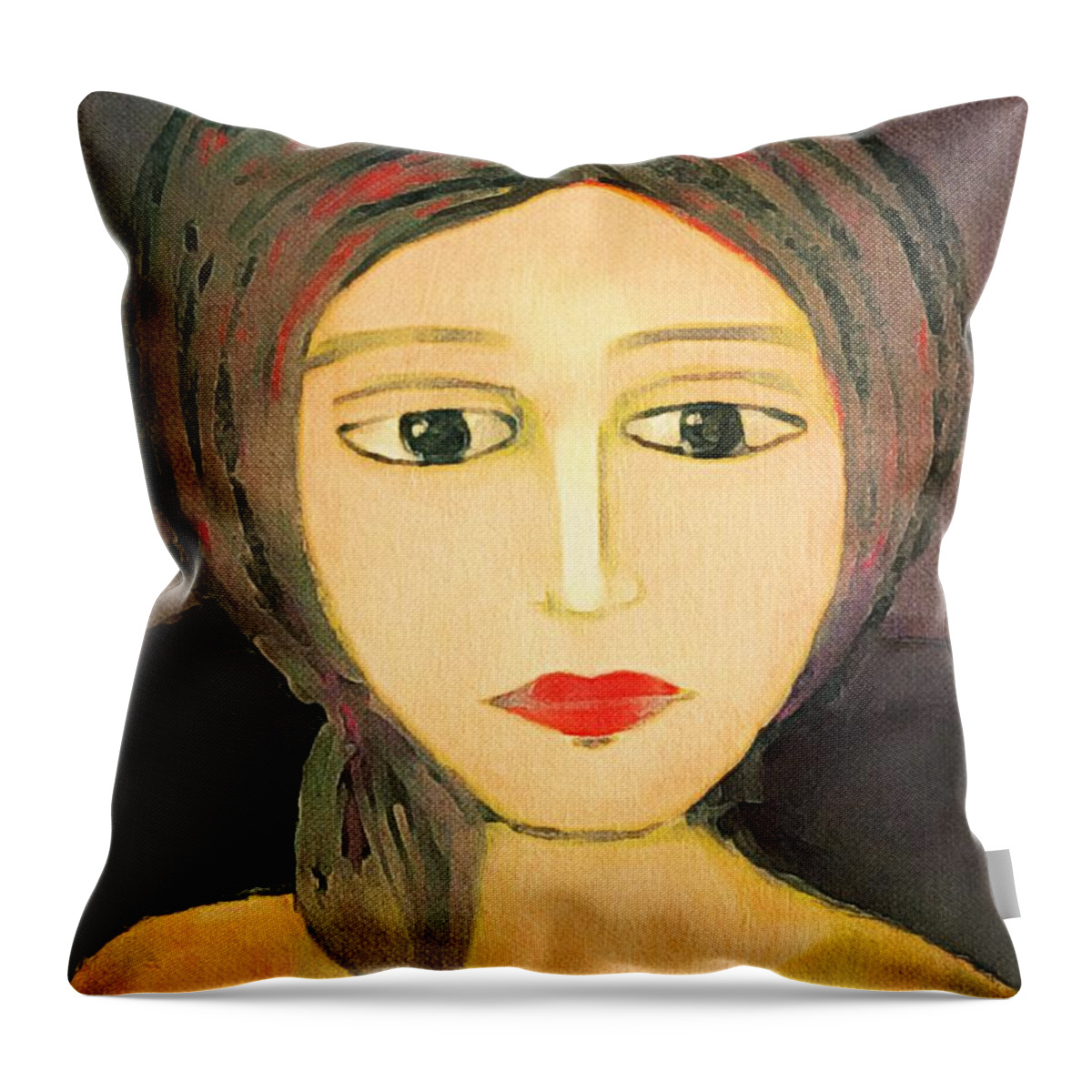 Digital Painting Throw Pillow featuring the digital art Emma #1 by Lisa Noneman