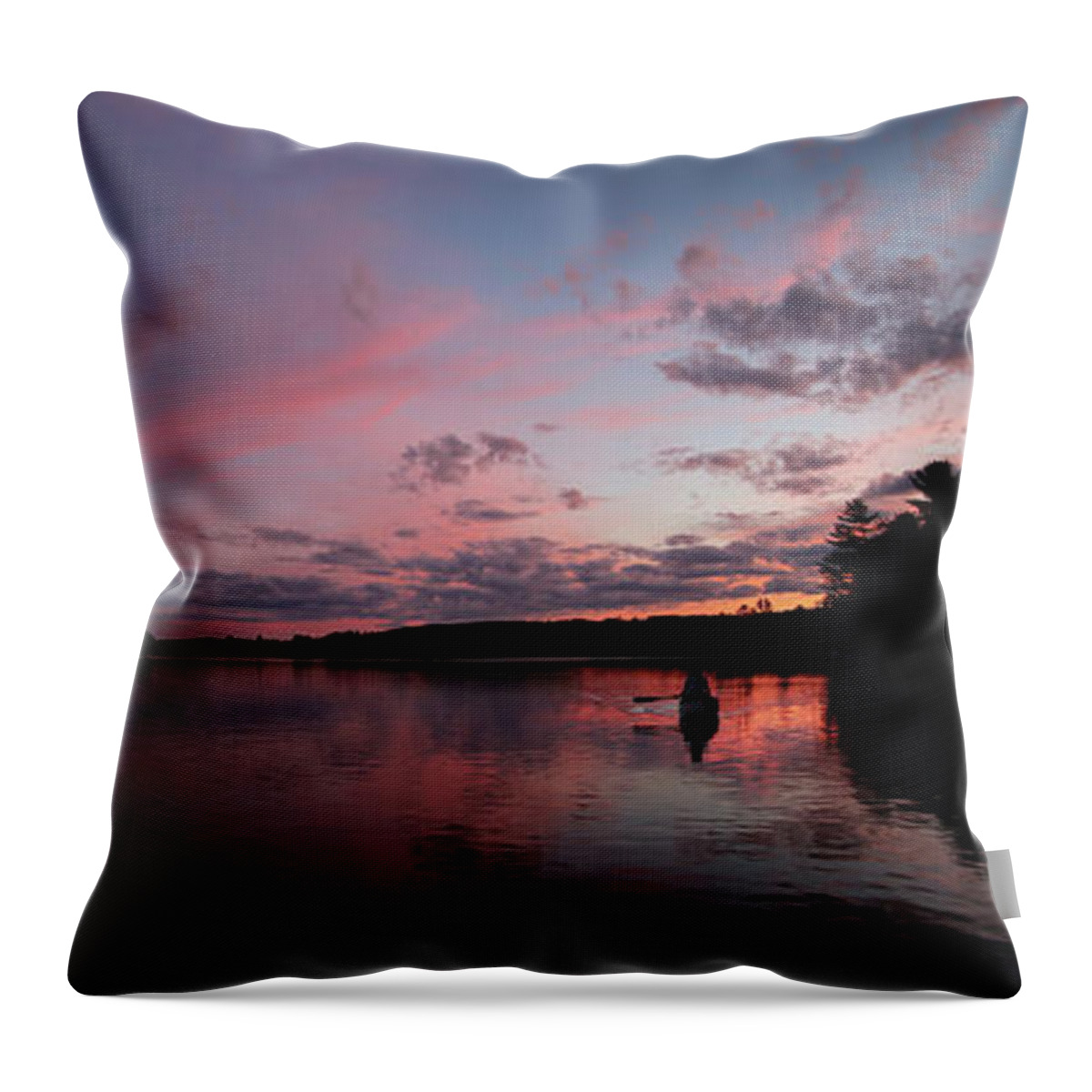 Sunset Throw Pillow featuring the photograph Evening Paddle #1 by John Meader