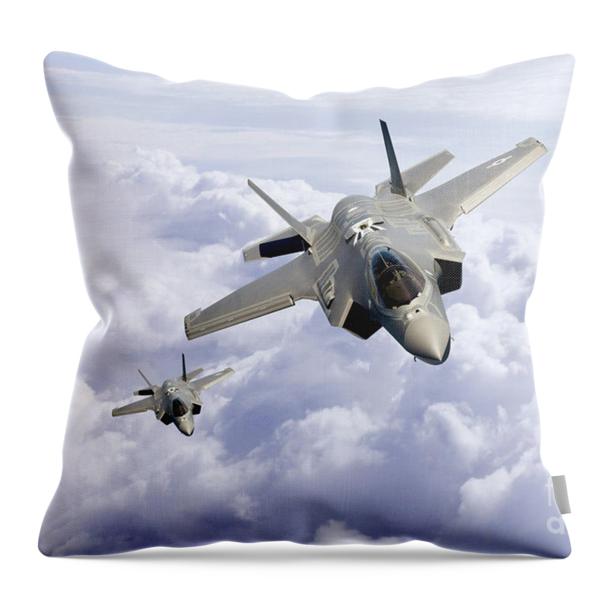 F35 Throw Pillow featuring the digital art F35 Lightning II #1 by Airpower Art
