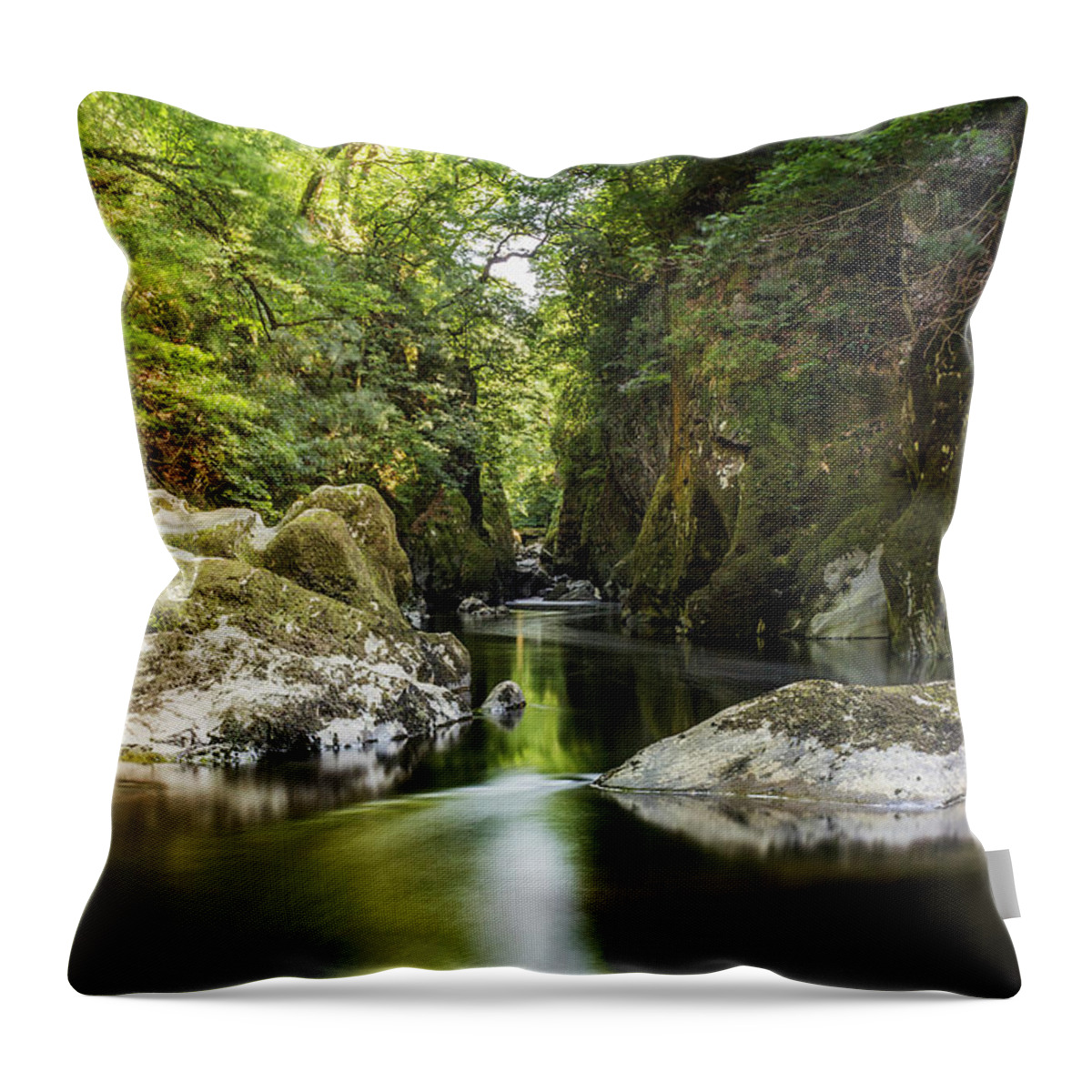 North Throw Pillow featuring the photograph Fairy Glen #1 by Ian Mitchell