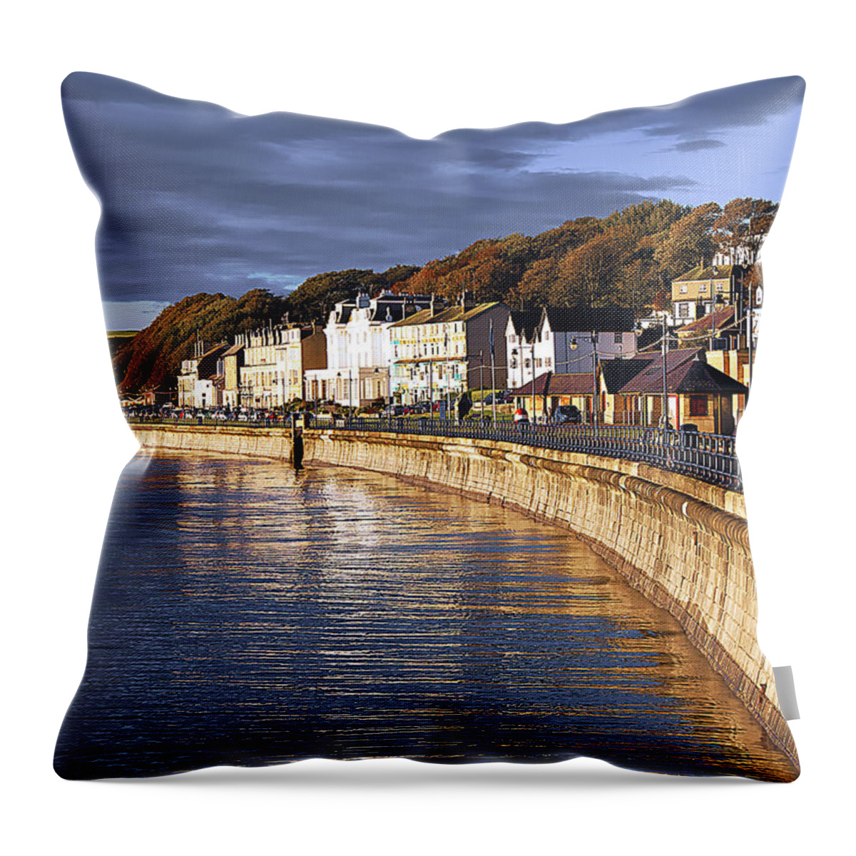 Aqua Throw Pillow featuring the photograph Filey #1 by Svetlana Sewell