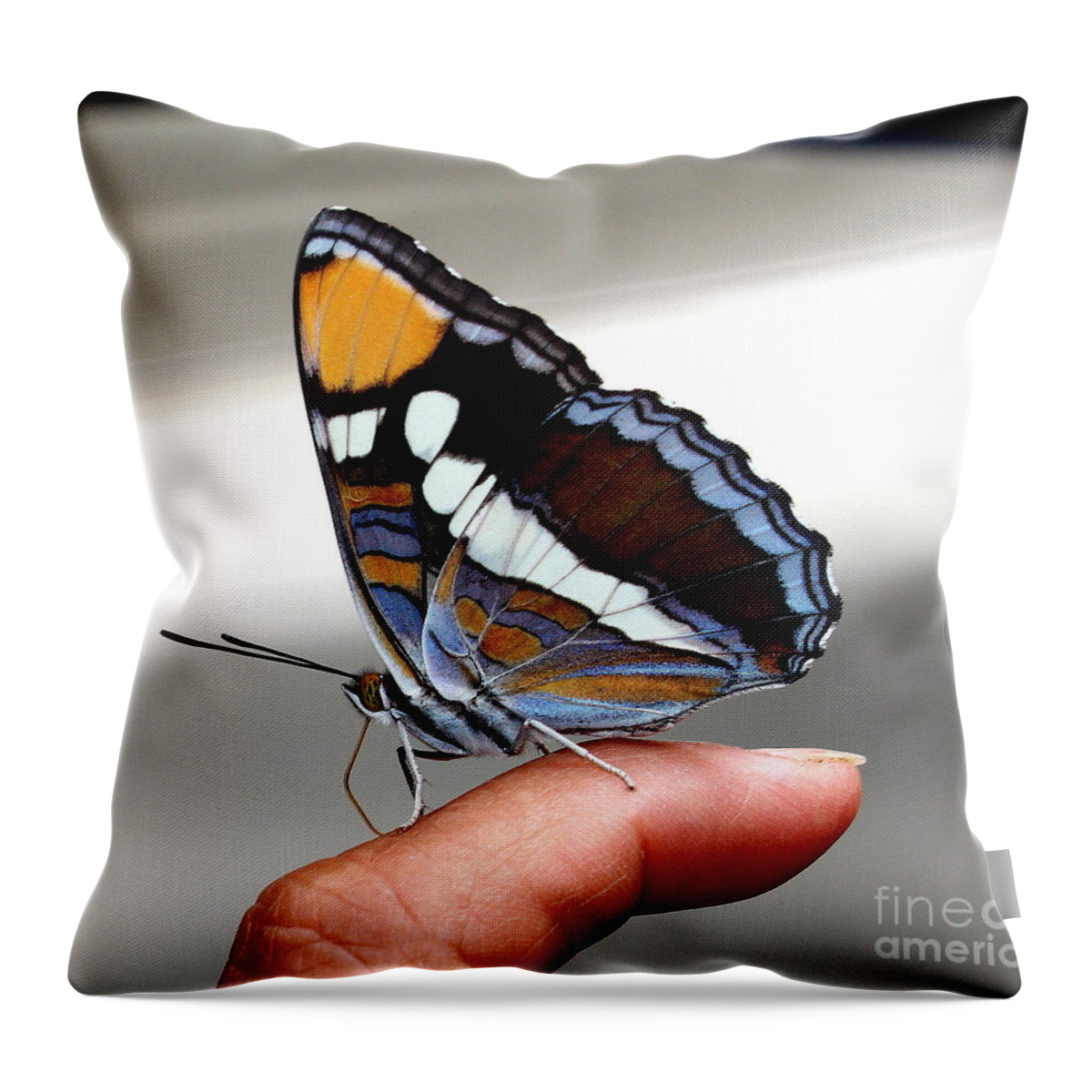 Finger Throw Pillow featuring the photograph Finger Blessing #1 by Marie Neder