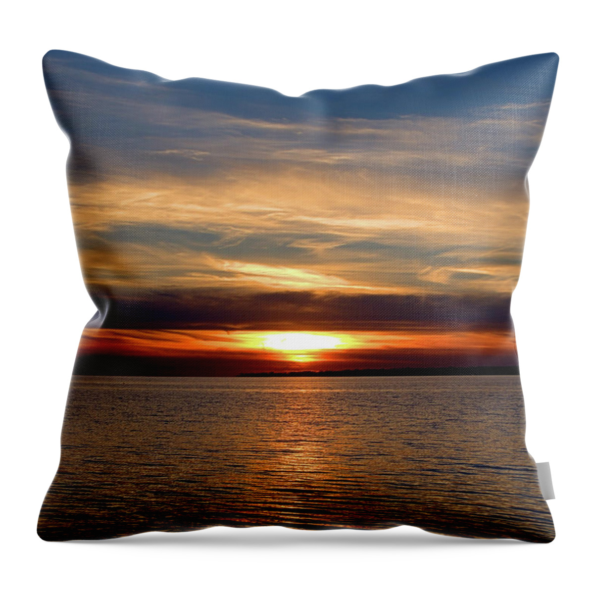 Seas Throw Pillow featuring the photograph Fire Island Sunset #1 by Newwwman