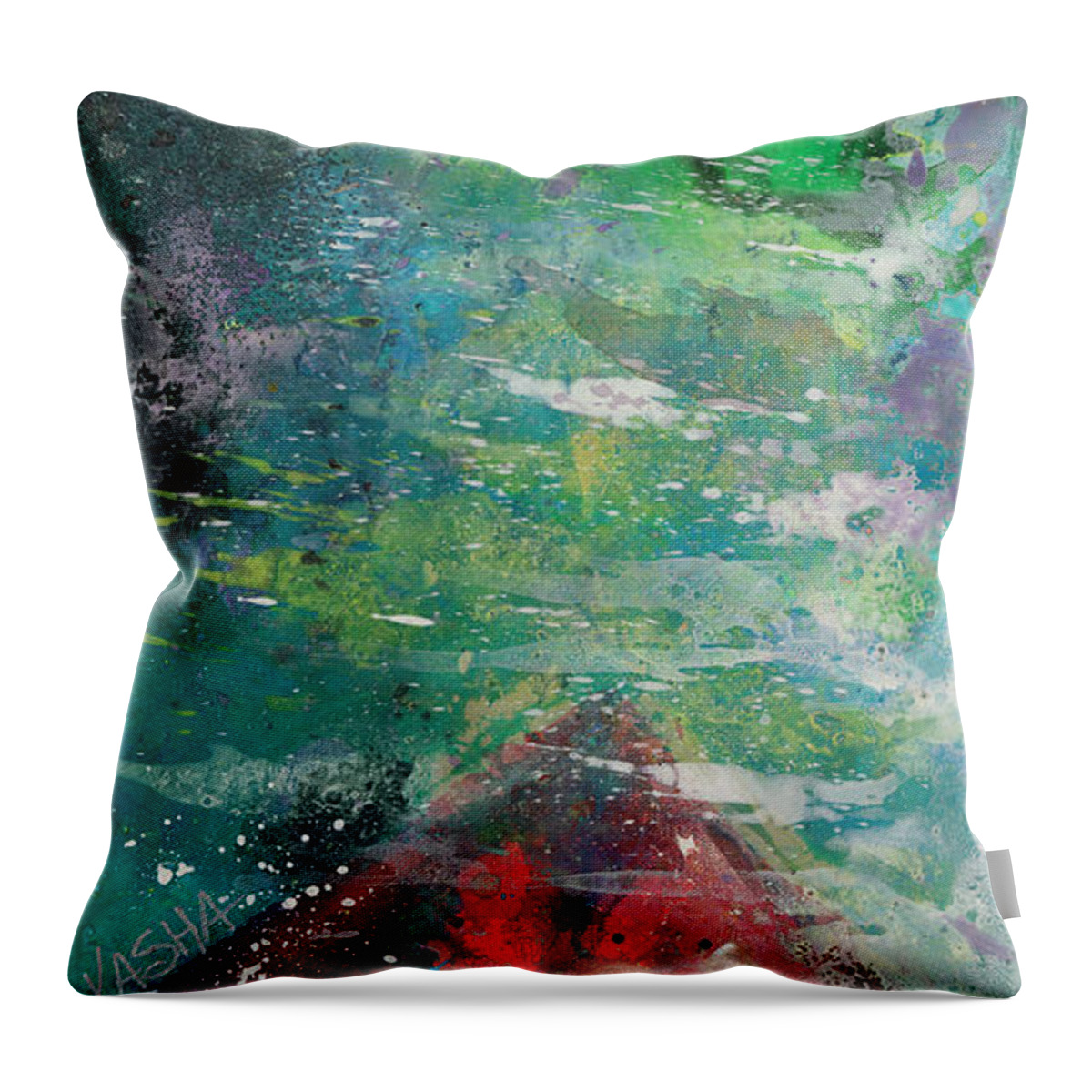 Kayak Painting Throw Pillow featuring the painting Float Boat #1 by Kasha Ritter