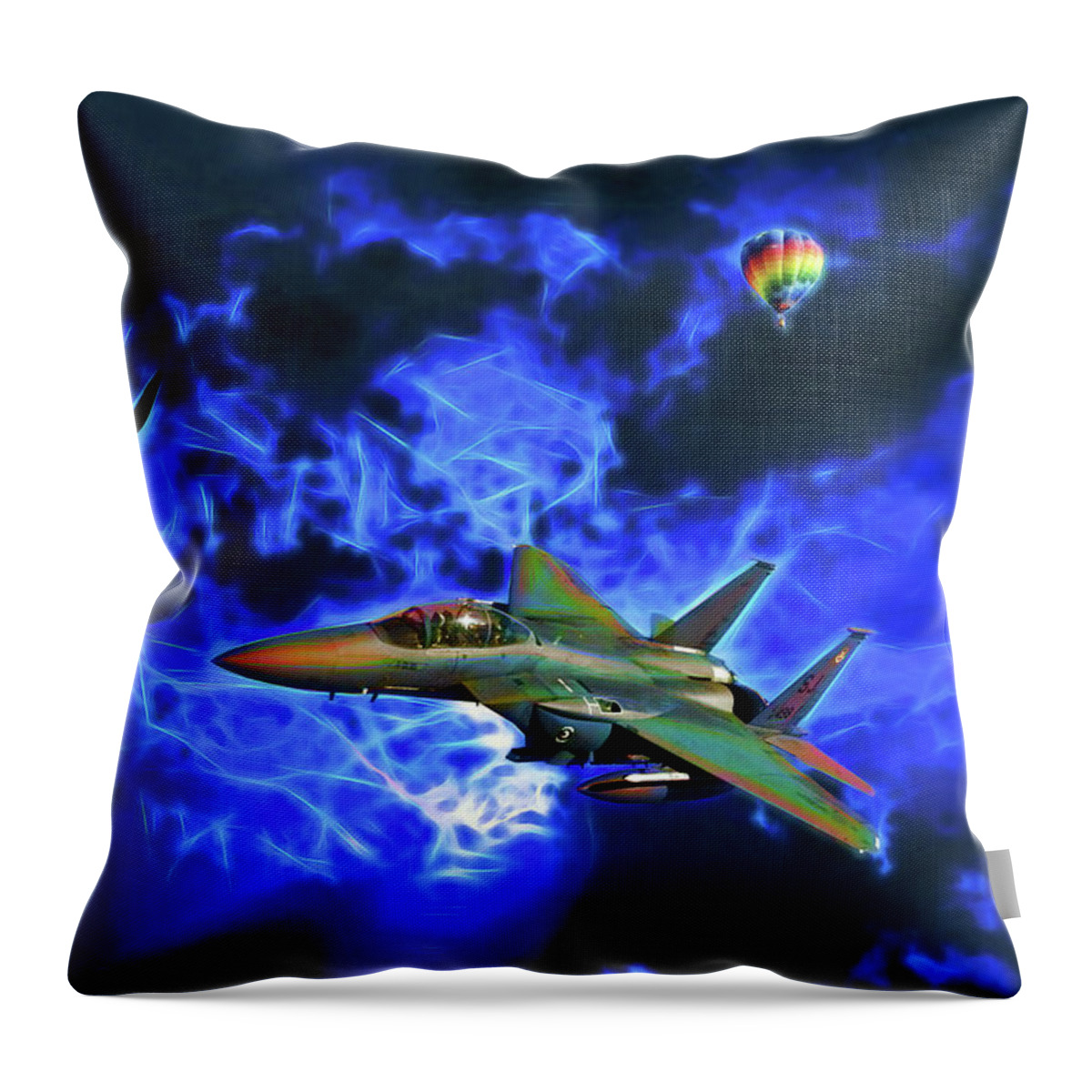 Plane Throw Pillow featuring the digital art Flying #1 by John Haldane