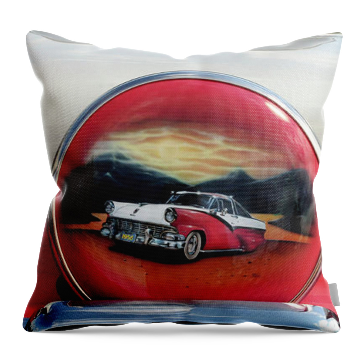 Ford Throw Pillow featuring the photograph Ford Fairlane Rear #1 by Dave Mills