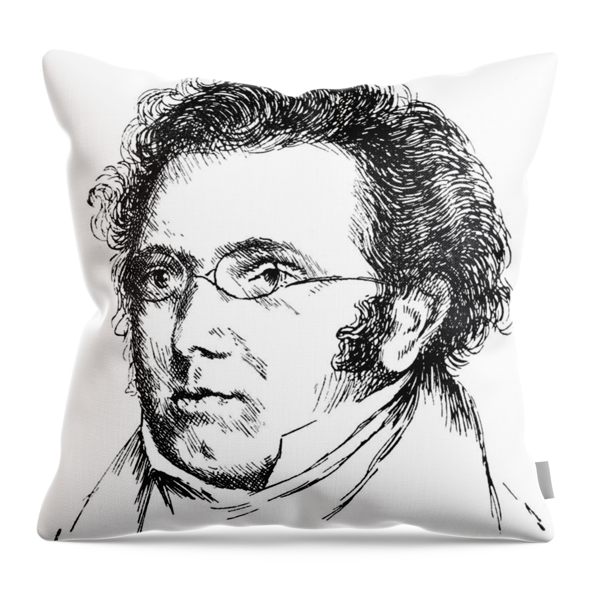 18th Century Throw Pillow featuring the photograph Franz Schubert (1797-1828) #1 by Granger