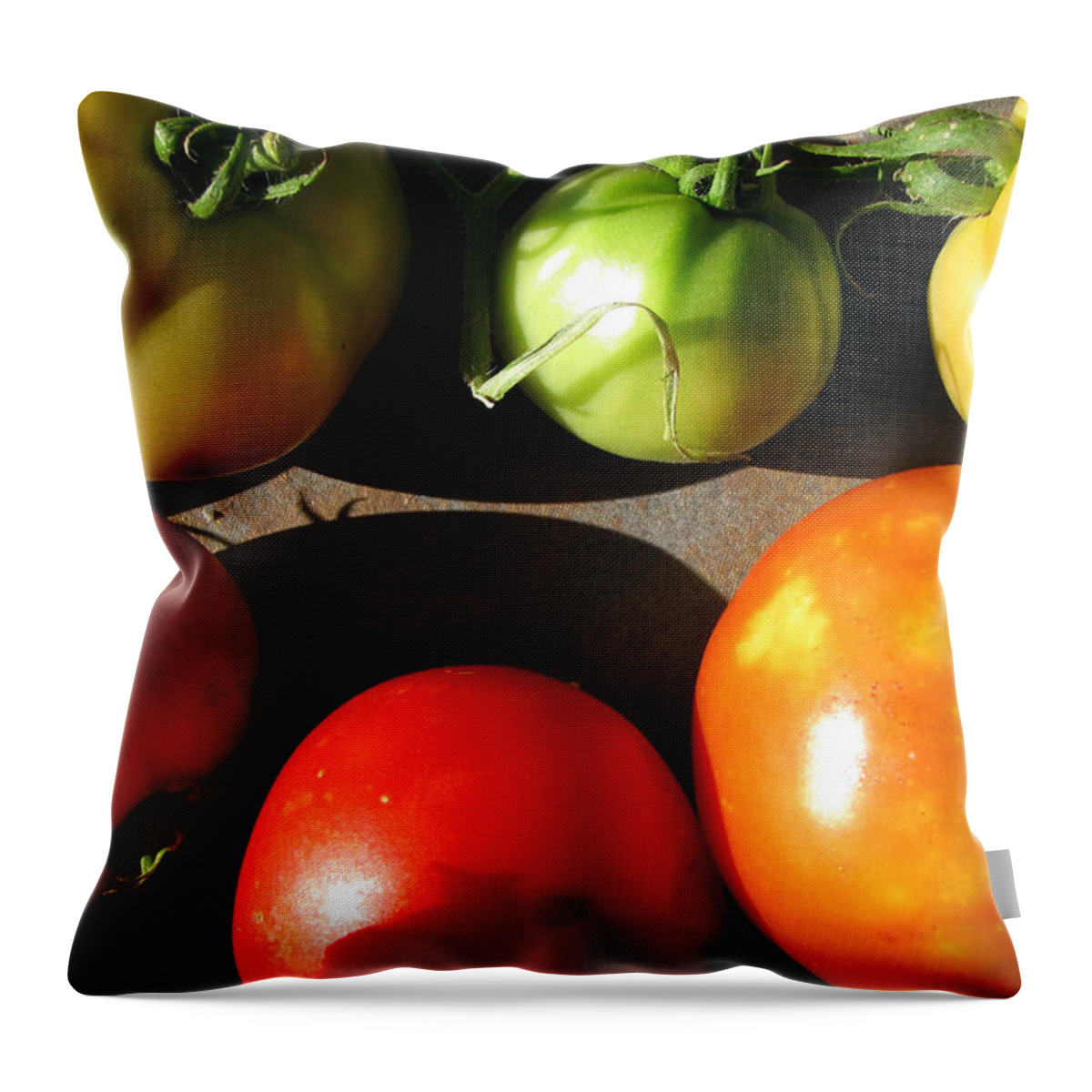 Tomato Throw Pillow featuring the photograph Fresh Tomatoes #1 by Amy Tyler