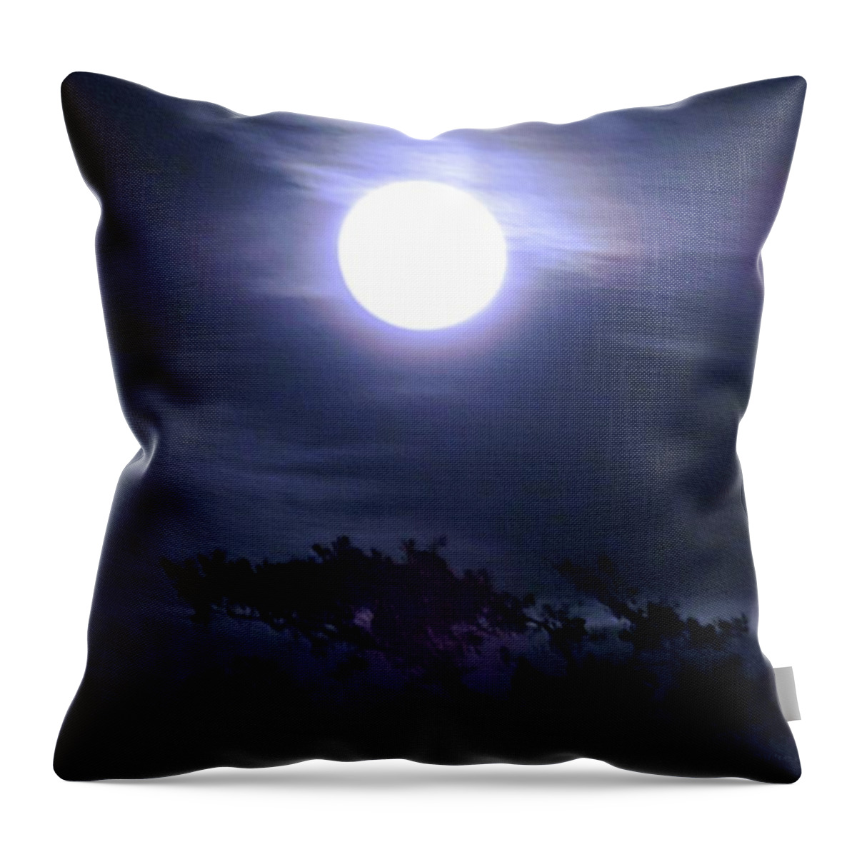 Night Throw Pillow featuring the digital art Full Moon Falling #1 by Vincent Green