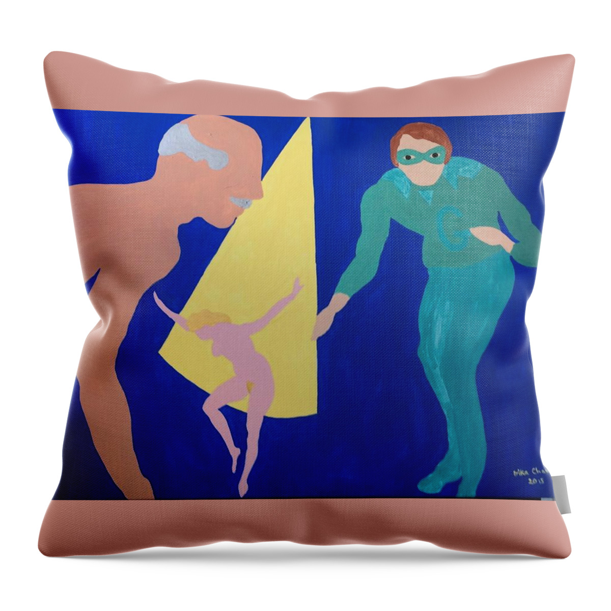 Marriage Counselor Throw Pillow featuring the painting Counselor by Erika Jean Chamberlin