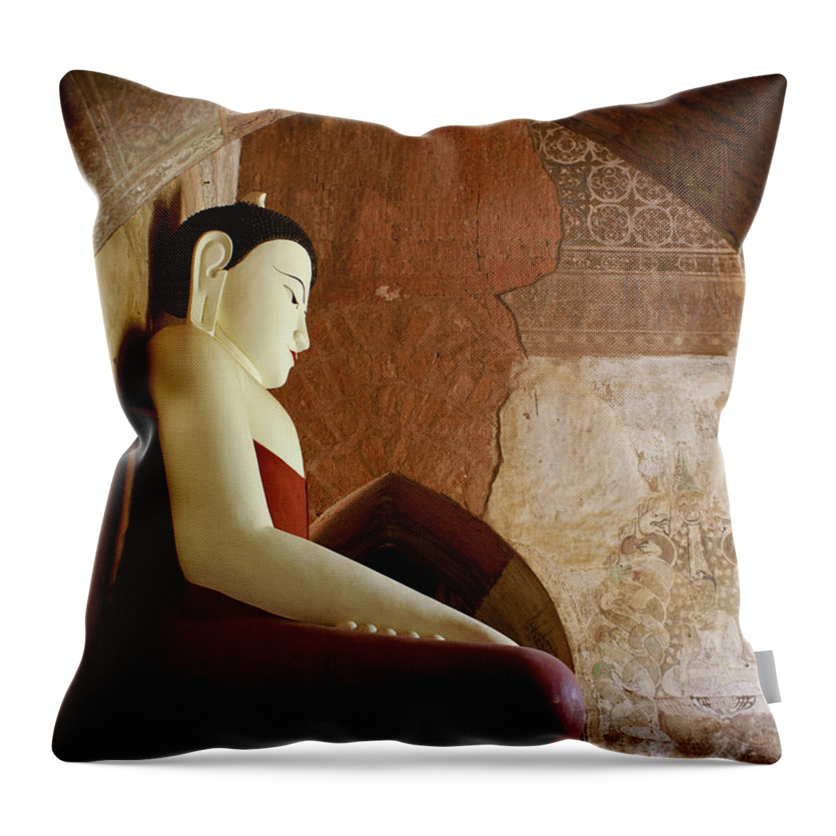Buddha Throw Pillow featuring the photograph Geometric Buddha #1 by Michele Burgess
