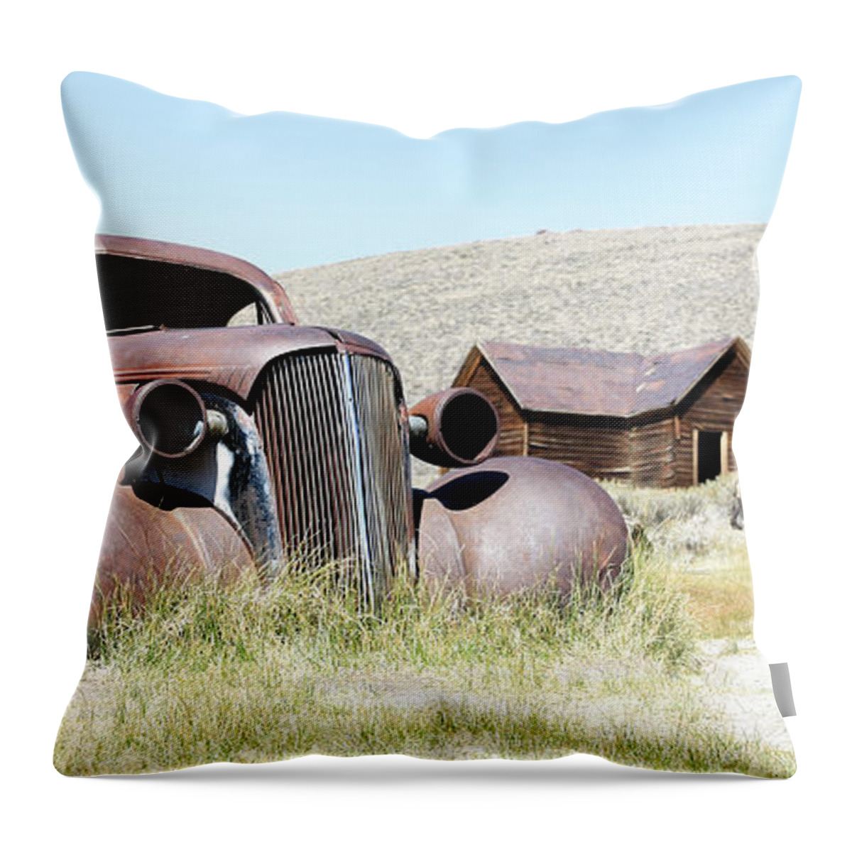 1936 Chevrolet Throw Pillow featuring the photograph Ghost Town Cruiser #1 by Steve McKinzie
