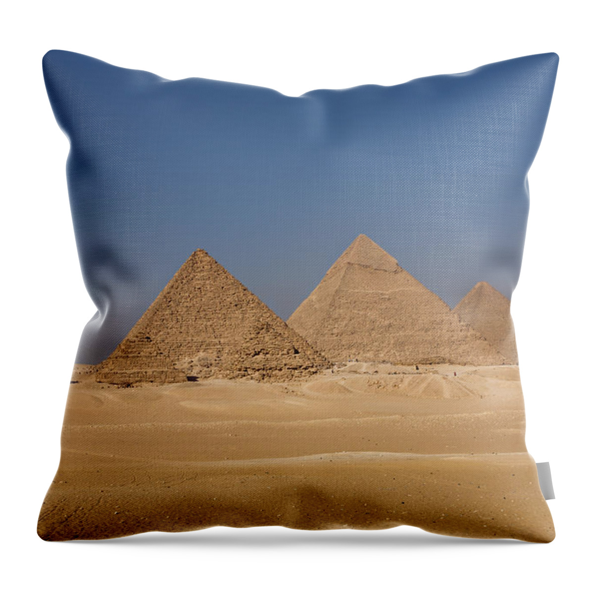 Egypt Throw Pillow featuring the photograph Giza Pyramids #1 by Aivar Mikko