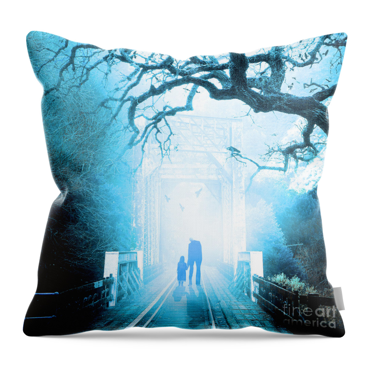 Slenderman Throw Pillow featuring the photograph Goodbye My Friend Its Hard to Die 7D10745c82 square by Wingsdomain Art and Photography
