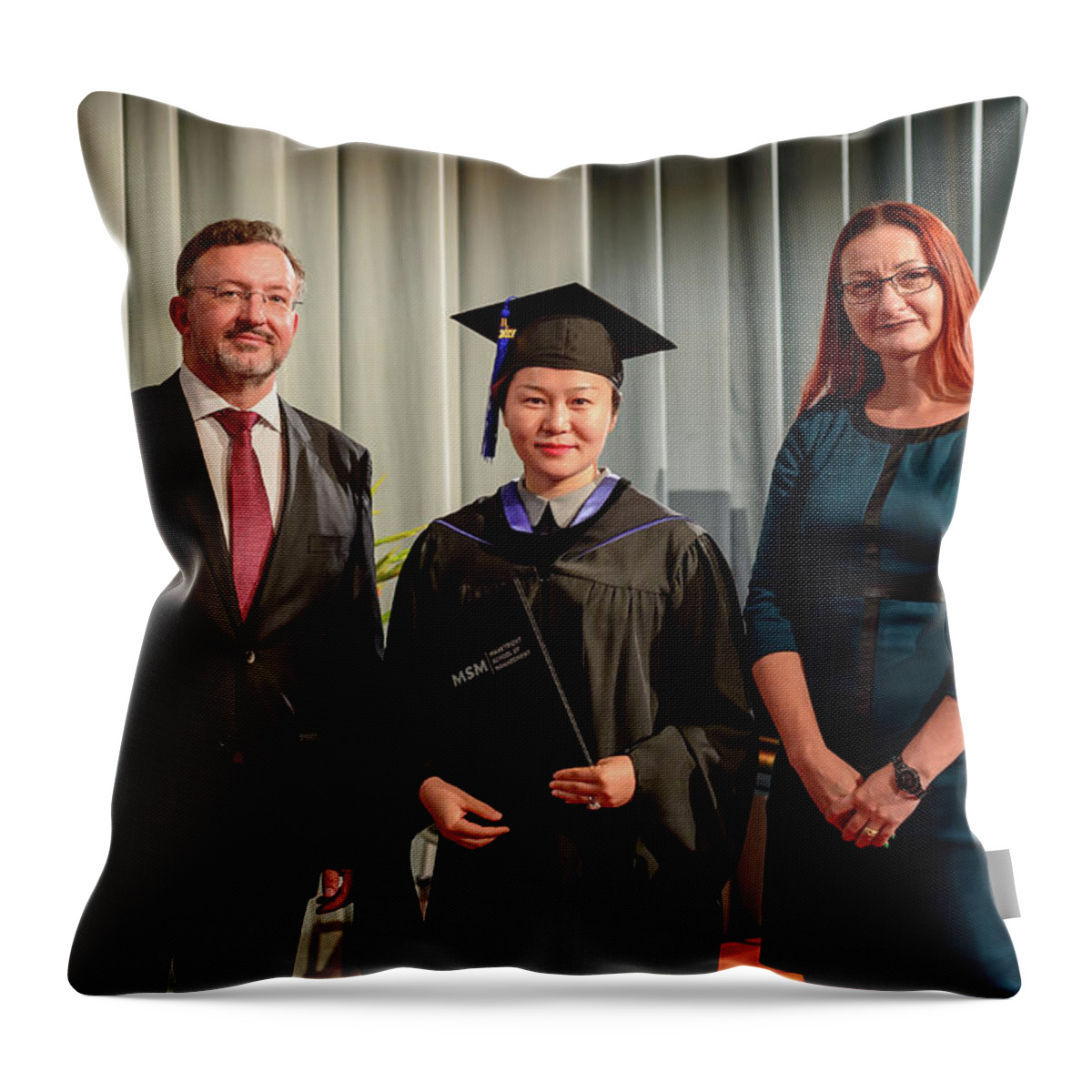 Throw Pillow featuring the photograph Graduation Ceremony 2017 #1 by Maastricht School Of Management