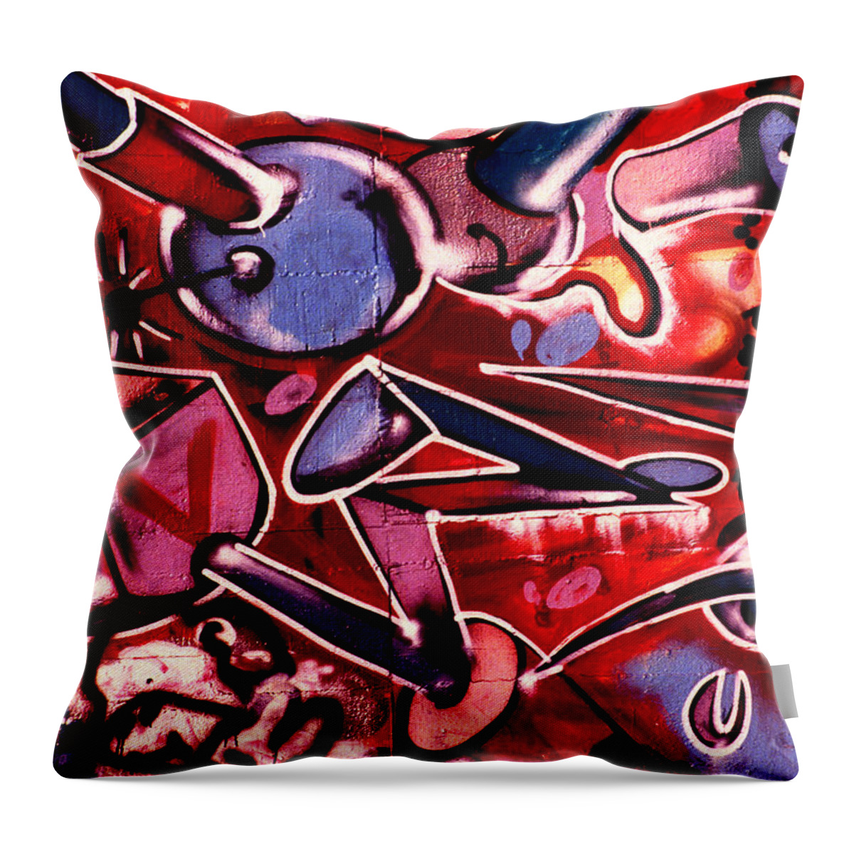 F6-g-0040 Throw Pillow featuring the photograph Graffiti Art - 040 by Paul W Faust - Impressions of Light