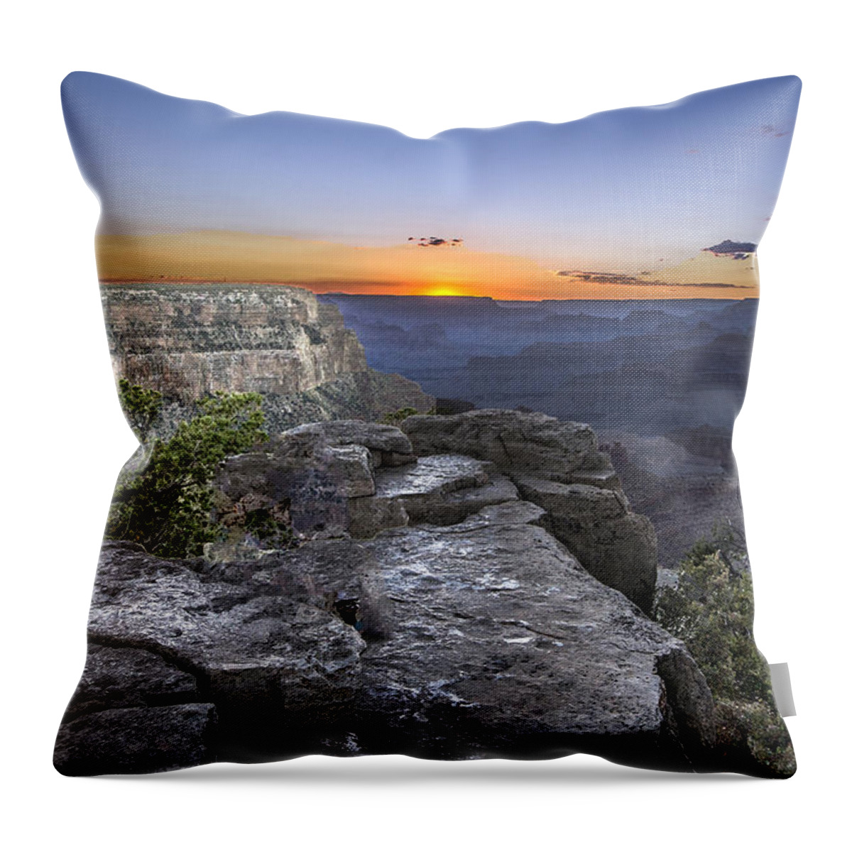 Scenic Throw Pillow featuring the photograph Grand Canyon Sunset #1 by William Bitman