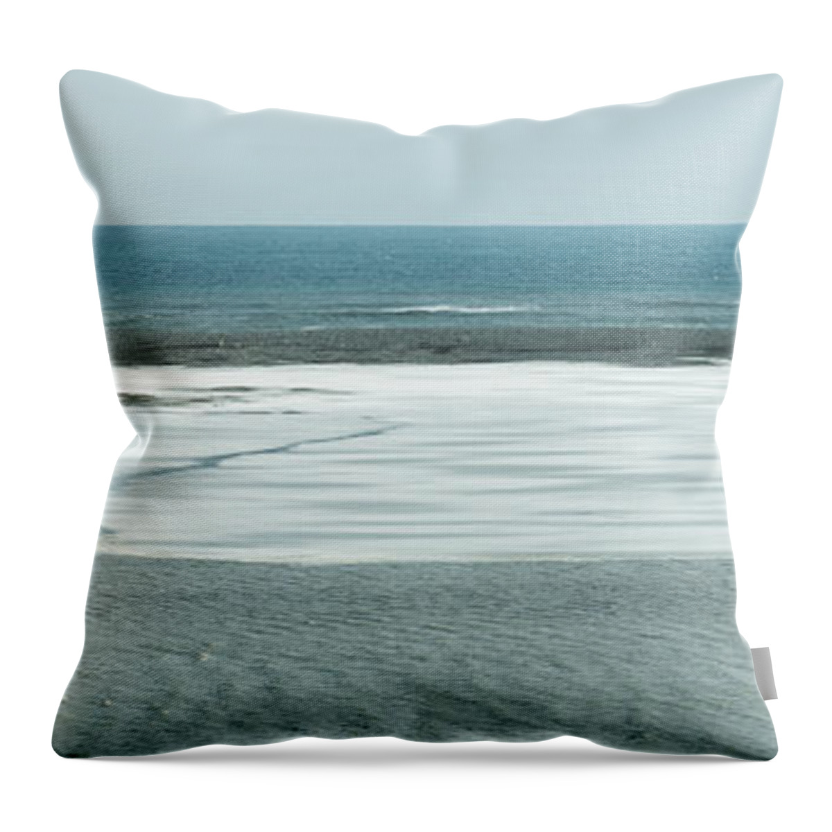 Abstract Throw Pillow featuring the photograph Ground, sea and sky background #1 by Michalakis Ppalis