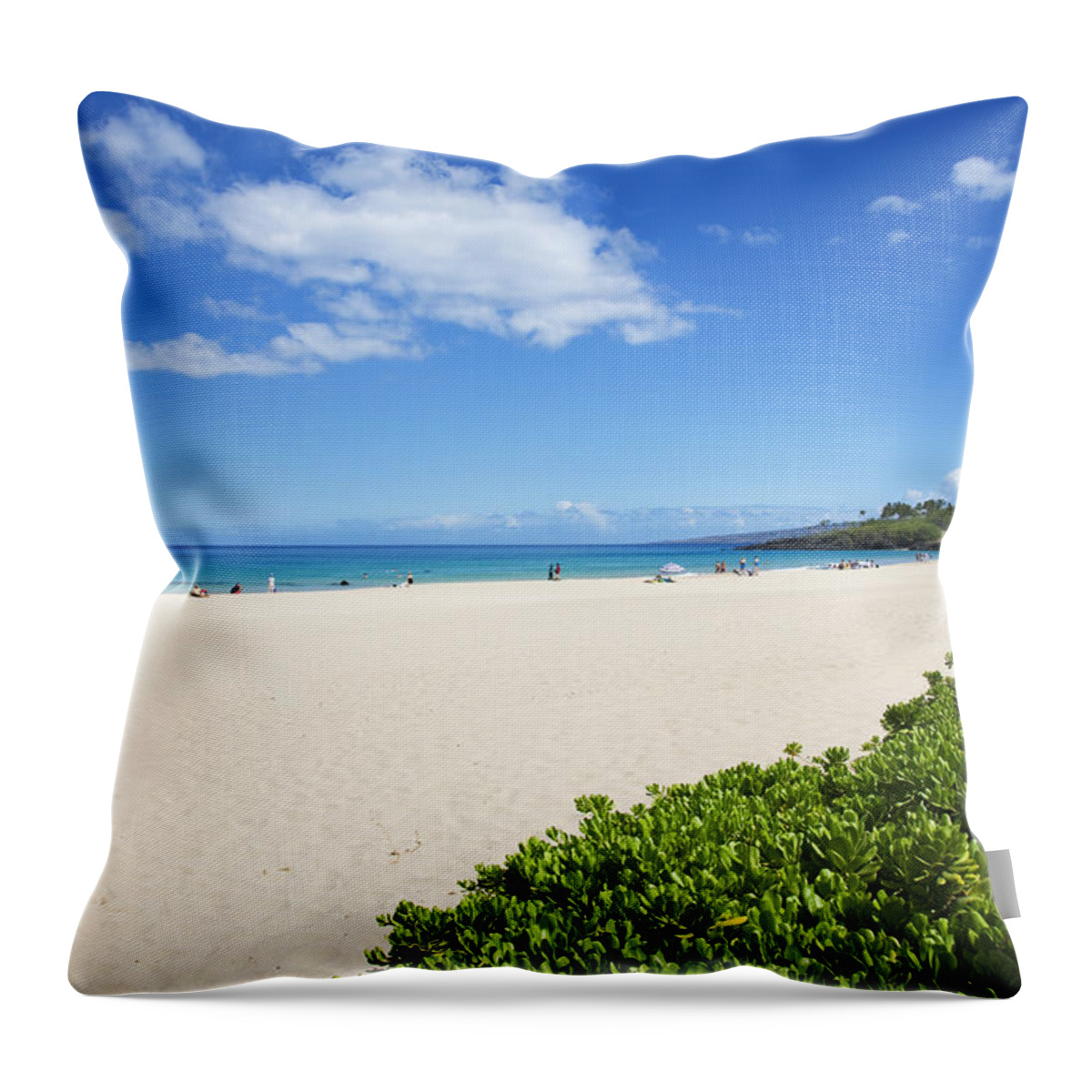 Aqua Throw Pillow featuring the photograph Hapuna Beach #1 by Ron Dahlquist - Printscapes