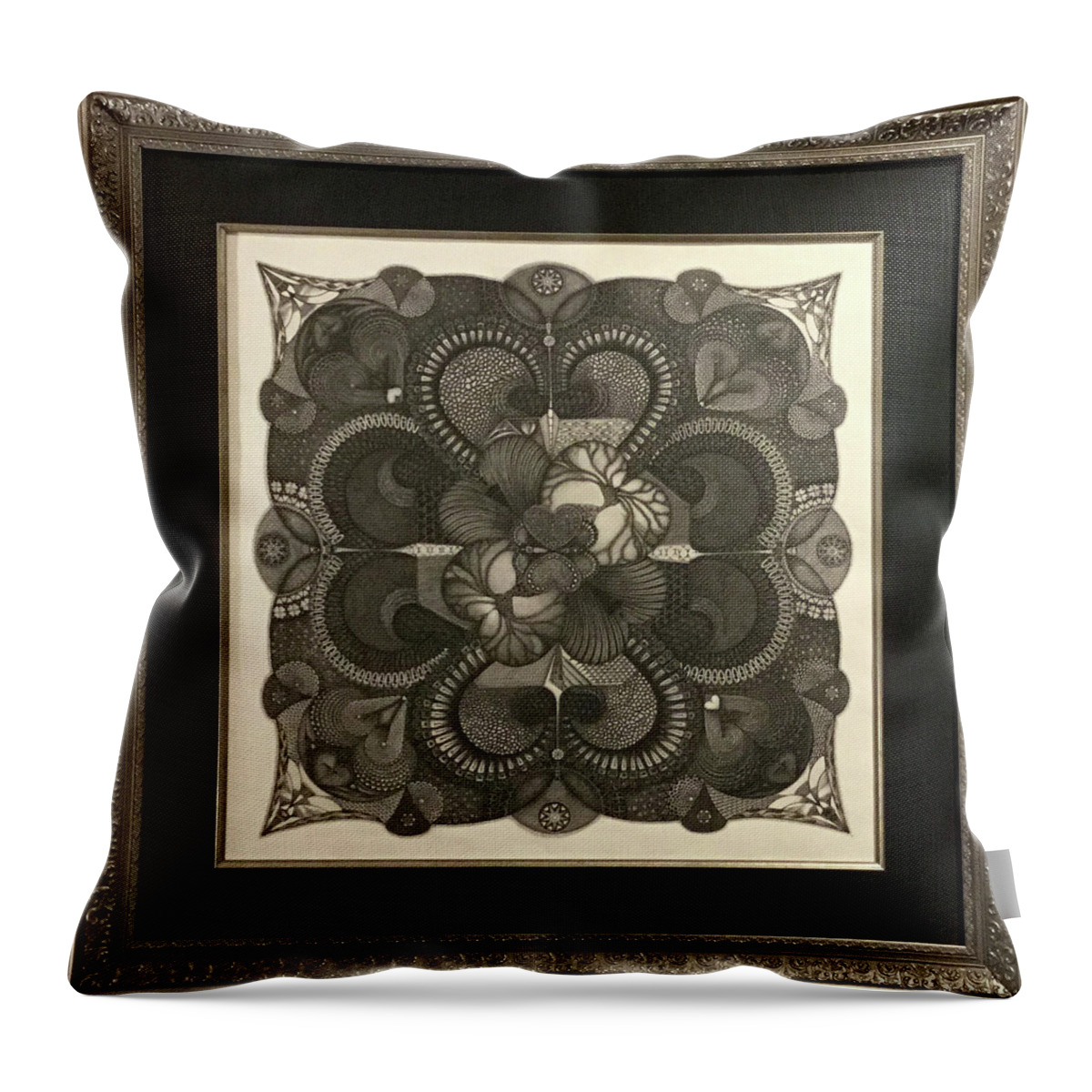  Throw Pillow featuring the drawing Heart To Heart #1 by James Lanigan Thompson MFA