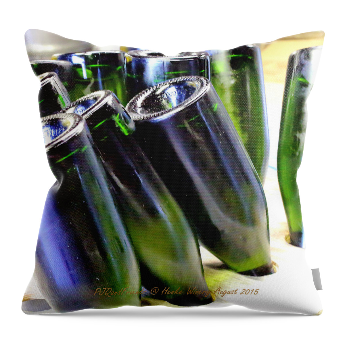 Henke Winery Sparkling Champagne Throw Pillow featuring the photograph Henke Winery Sparkling Champagne #1 by PJQandFriends Photography
