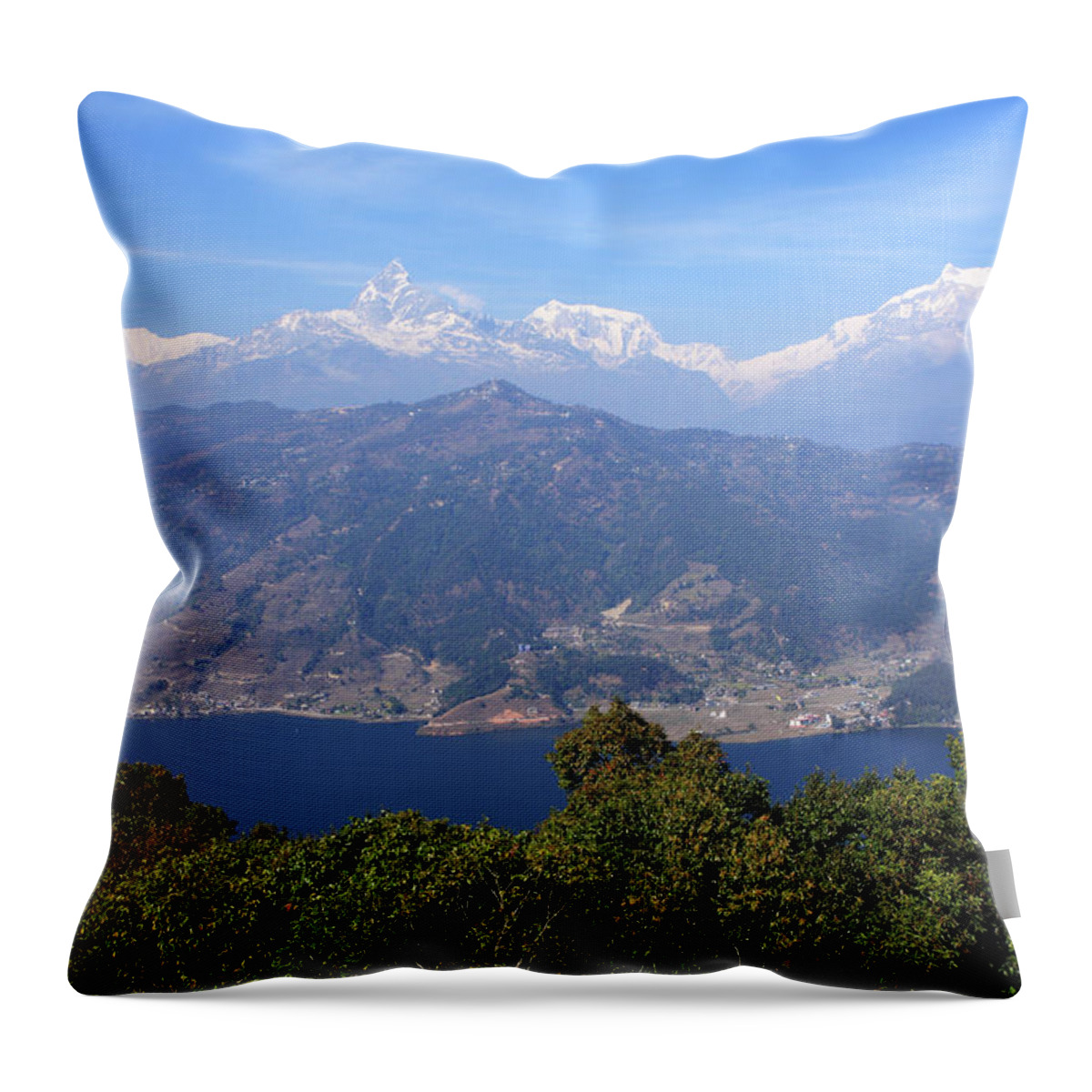Himalayan Throw Pillow featuring the photograph Himalayan Mountain Range #1 by Aidan Moran