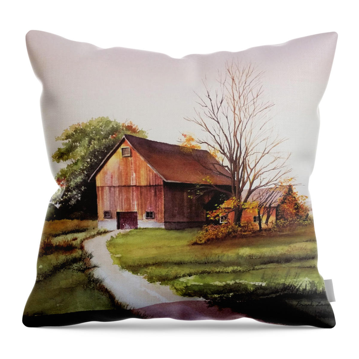 Summer Throw Pillow featuring the painting Holland Patent #2 by Frank Zampardi