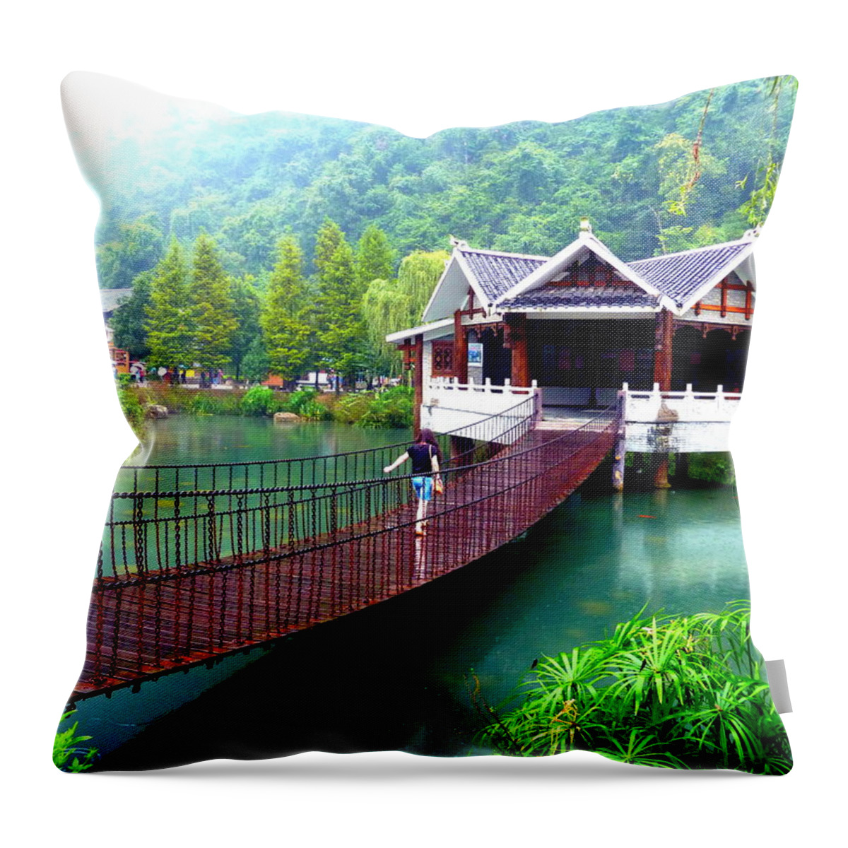 House Throw Pillow featuring the photograph House on the water #1 by Lukasz Ryszka
