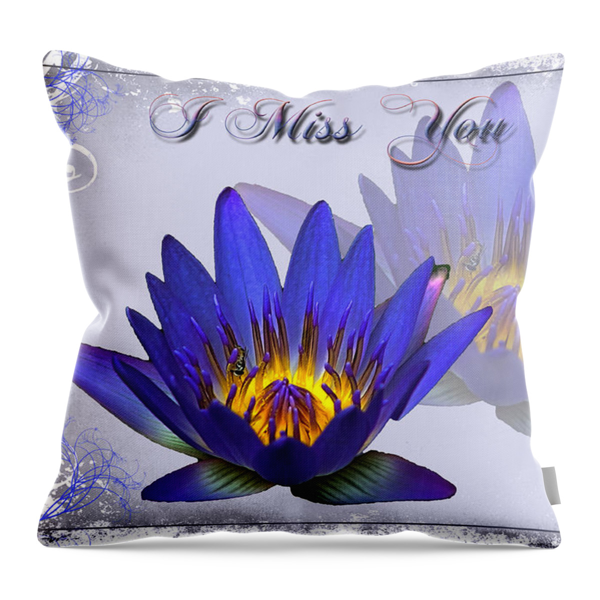 Flower Throw Pillow featuring the photograph I Miss You #1 by Teresa Zieba