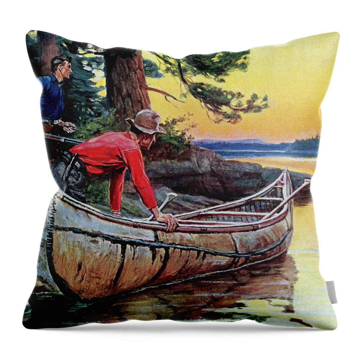 Outdoor Throw Pillow featuring the painting In Silent Places #1 by Philip R Goodwin
