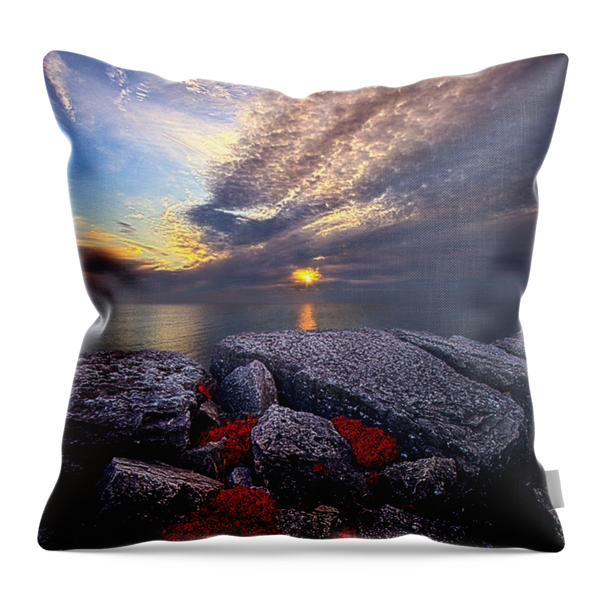 Lake Michigan Throw Pillow featuring the photograph Inbetween #1 by Phil Koch