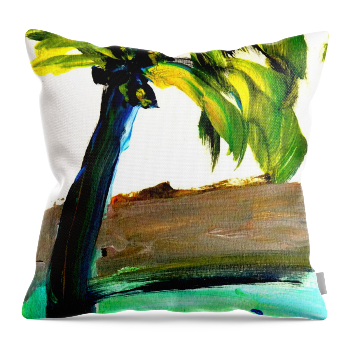 Palm Tree Throw Pillow featuring the painting Island Time by Fred Wilson