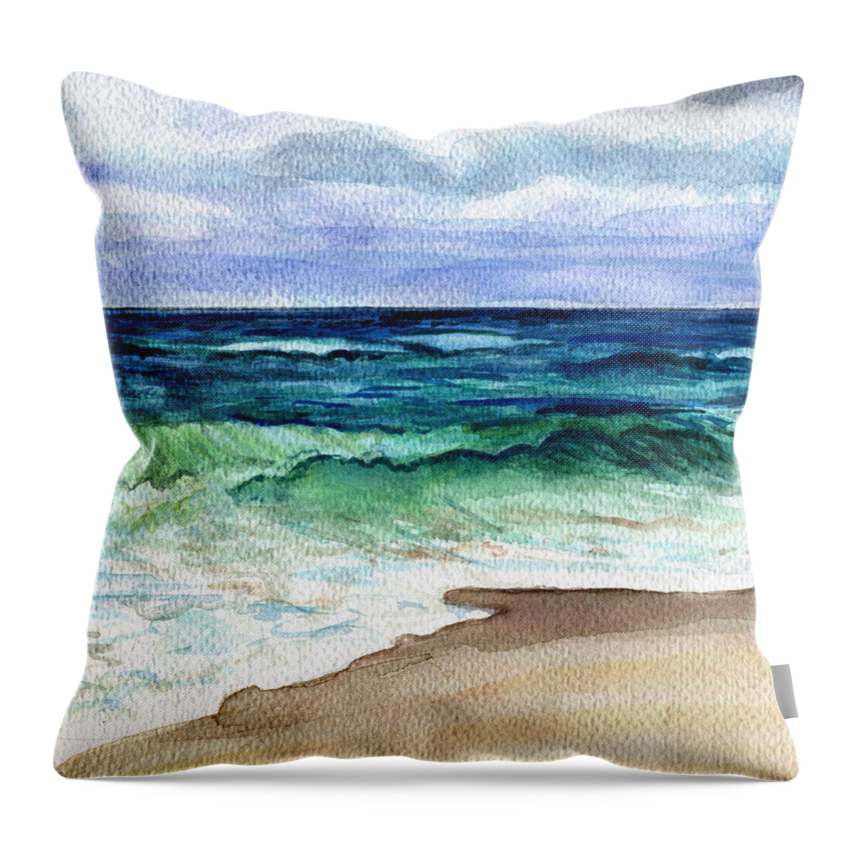 Jersey Shore Throw Pillow featuring the painting Jersey Shore #1 by Clara Sue Beym