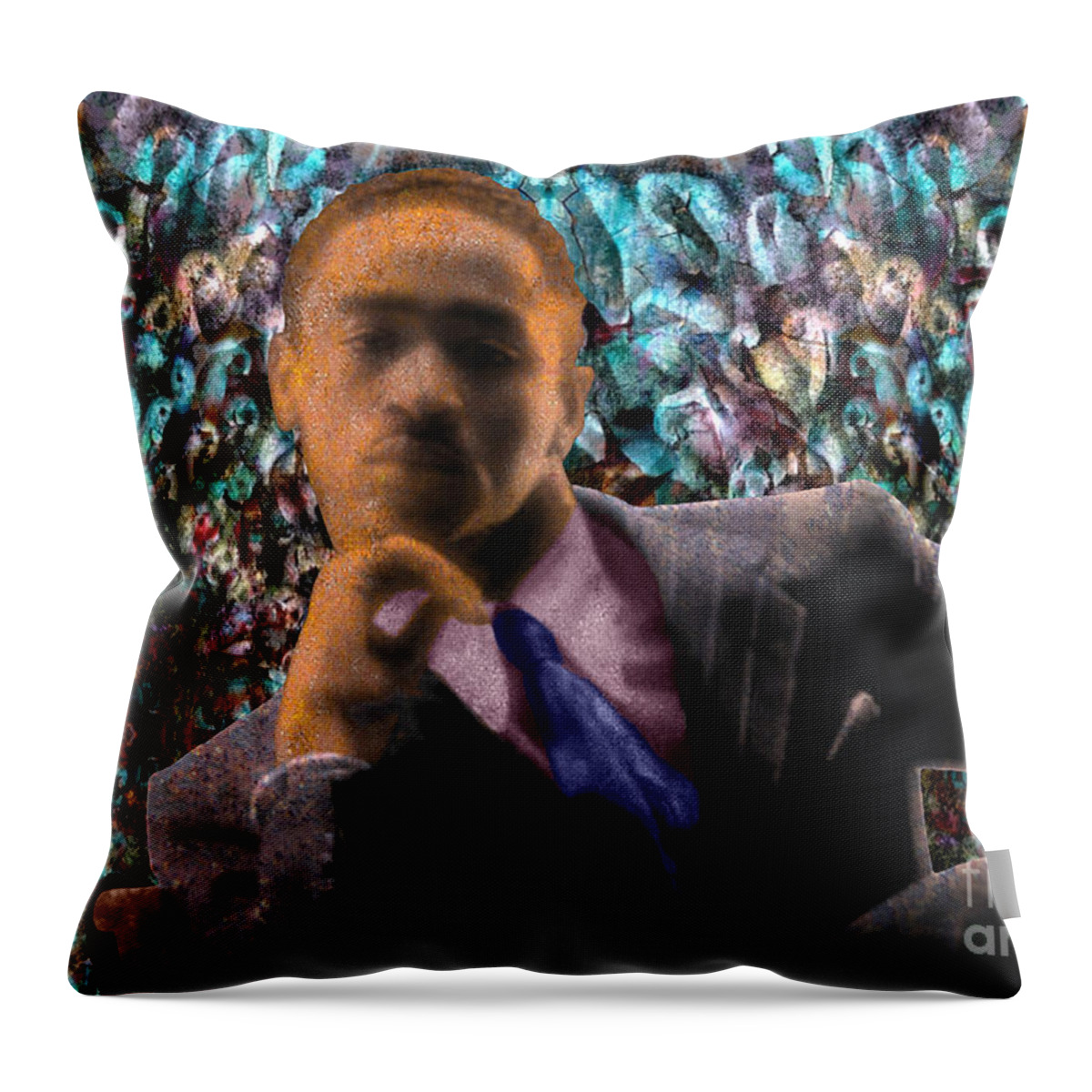 Portraits Throw Pillow featuring the digital art Jose Extravaganza by Walter Neal