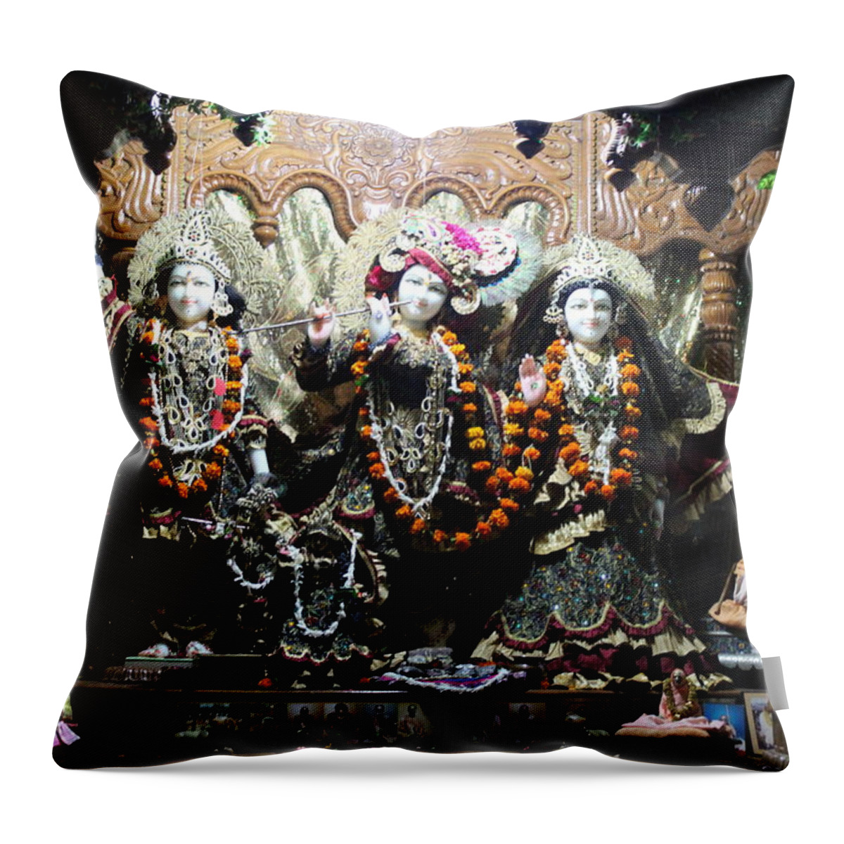 Krishna Throw Pillow featuring the photograph Krishna and Radha, Vrindavan #1 by Jennifer Mazzucco