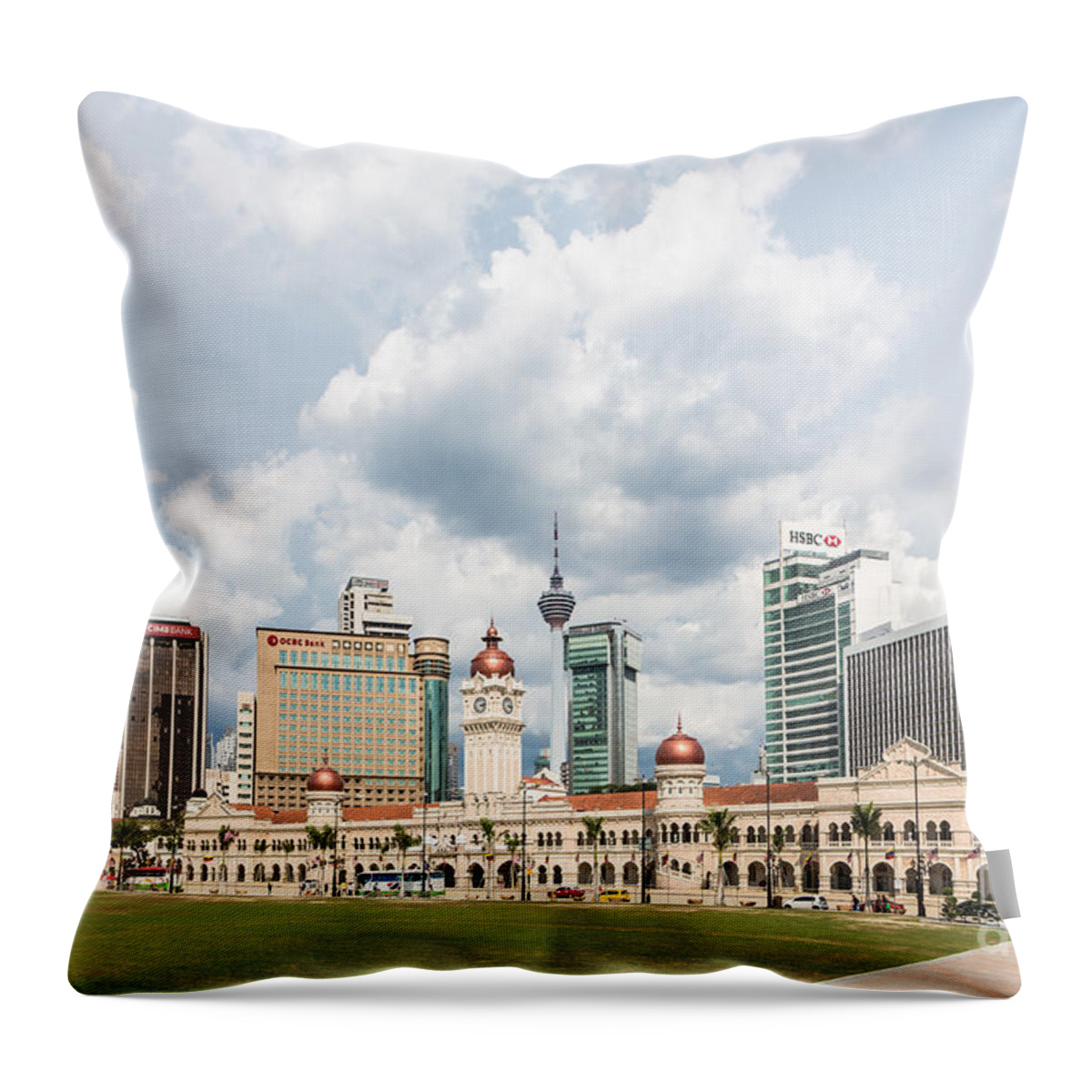 Kuala Lumpur Throw Pillow featuring the photograph Kuala Lumpur cityscape #1 by Didier Marti
