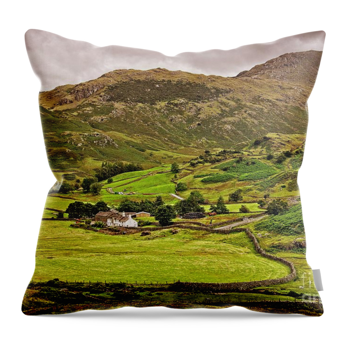 Fells Throw Pillow featuring the photograph Lake District Landscape #1 by Martyn Arnold