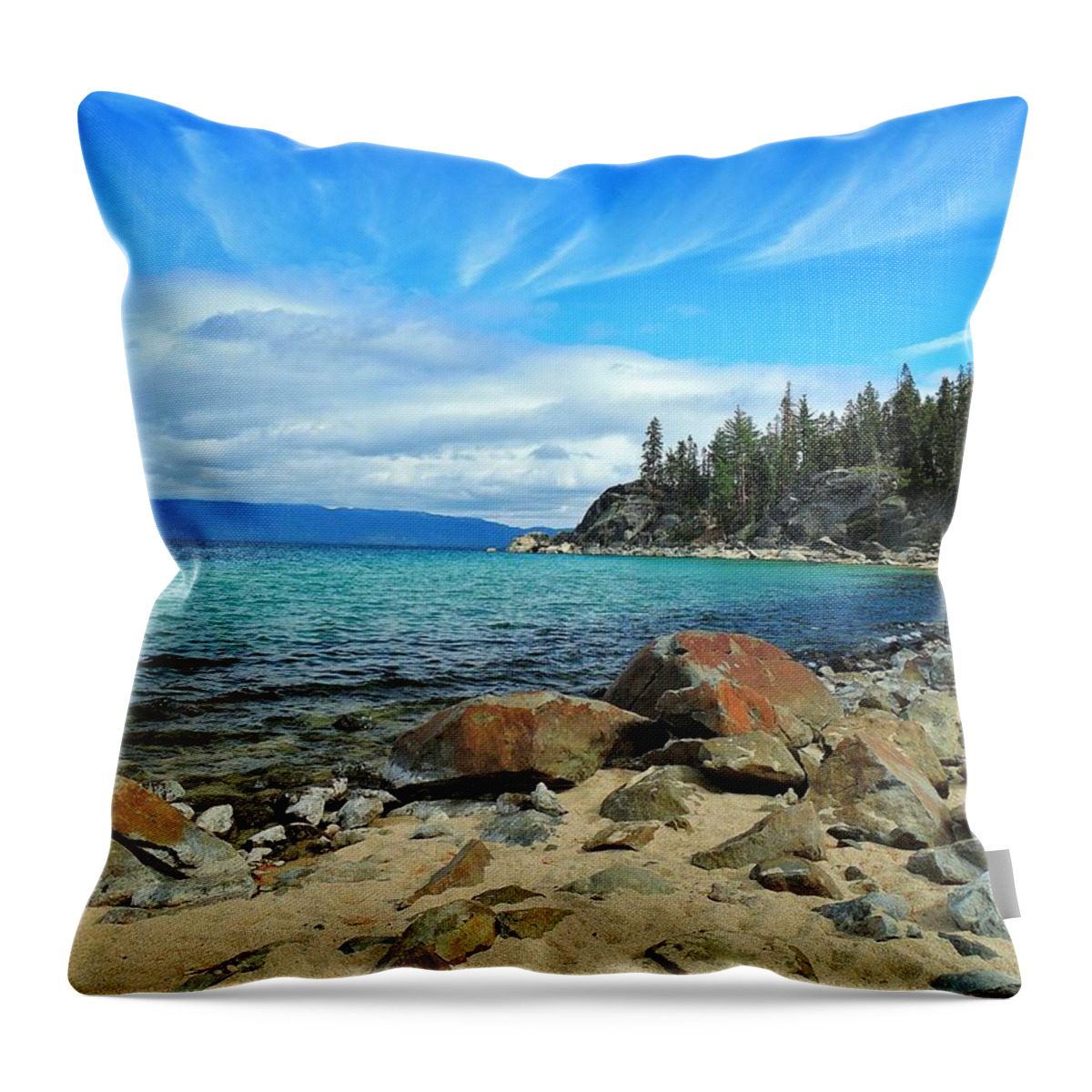 Lake Tahoe Throw Pillow featuring the photograph The Edge of Beauty by Norma Brandsberg