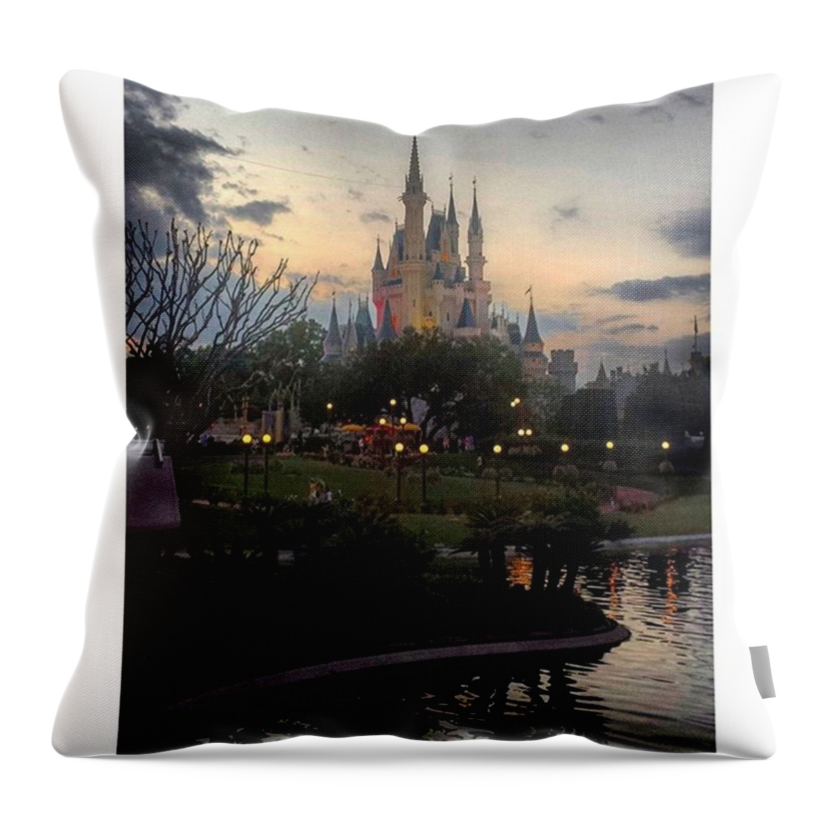 Scenery Throw Pillow featuring the photograph Cinderella's Castle by Janel Cortez
